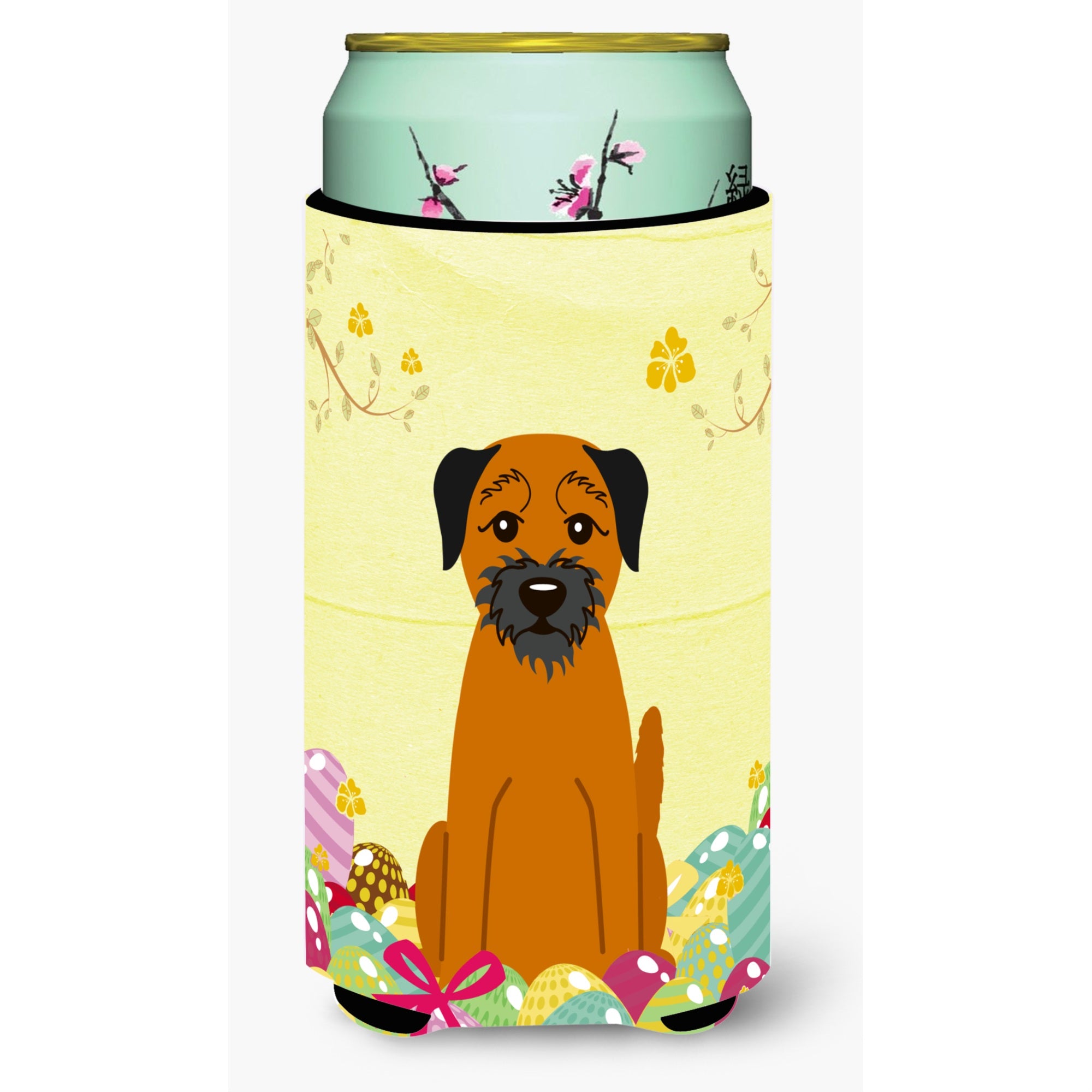 'Caroline'S Treasures Easter Eggs Border Terrier Tall Boy Beverage Insulator Hugger, Multicolor''