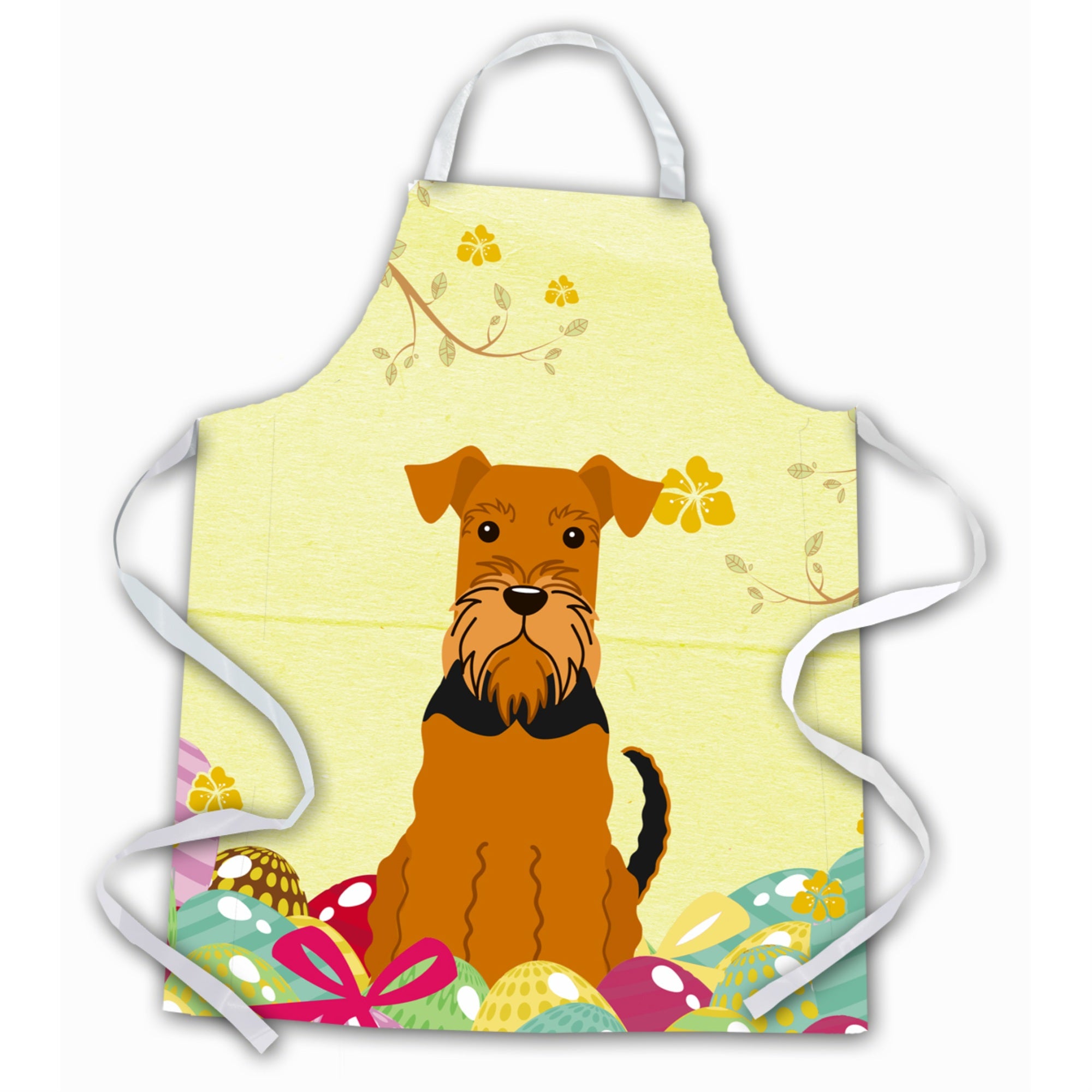 'Caroline'S Treasures Easter Eggs Airedale Apron, Large, Multicolor''