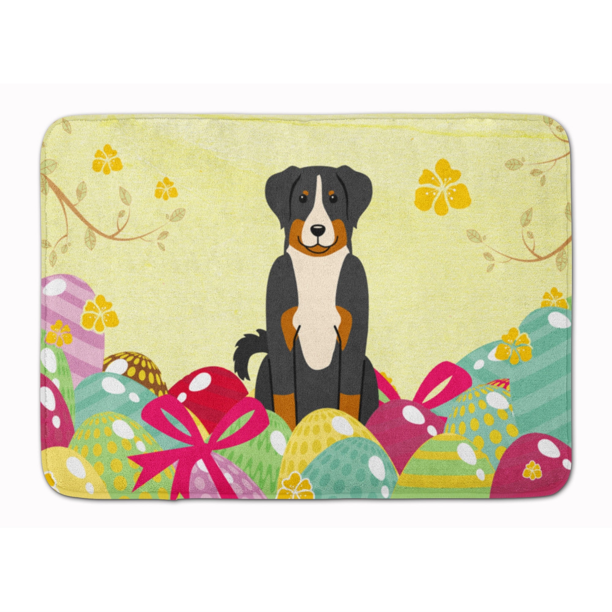'Caroline'S Treasures Easter Eggs Appenzeller Sennenhund Machine Washable Memory Foam Mat Doormats, Multicolor''
