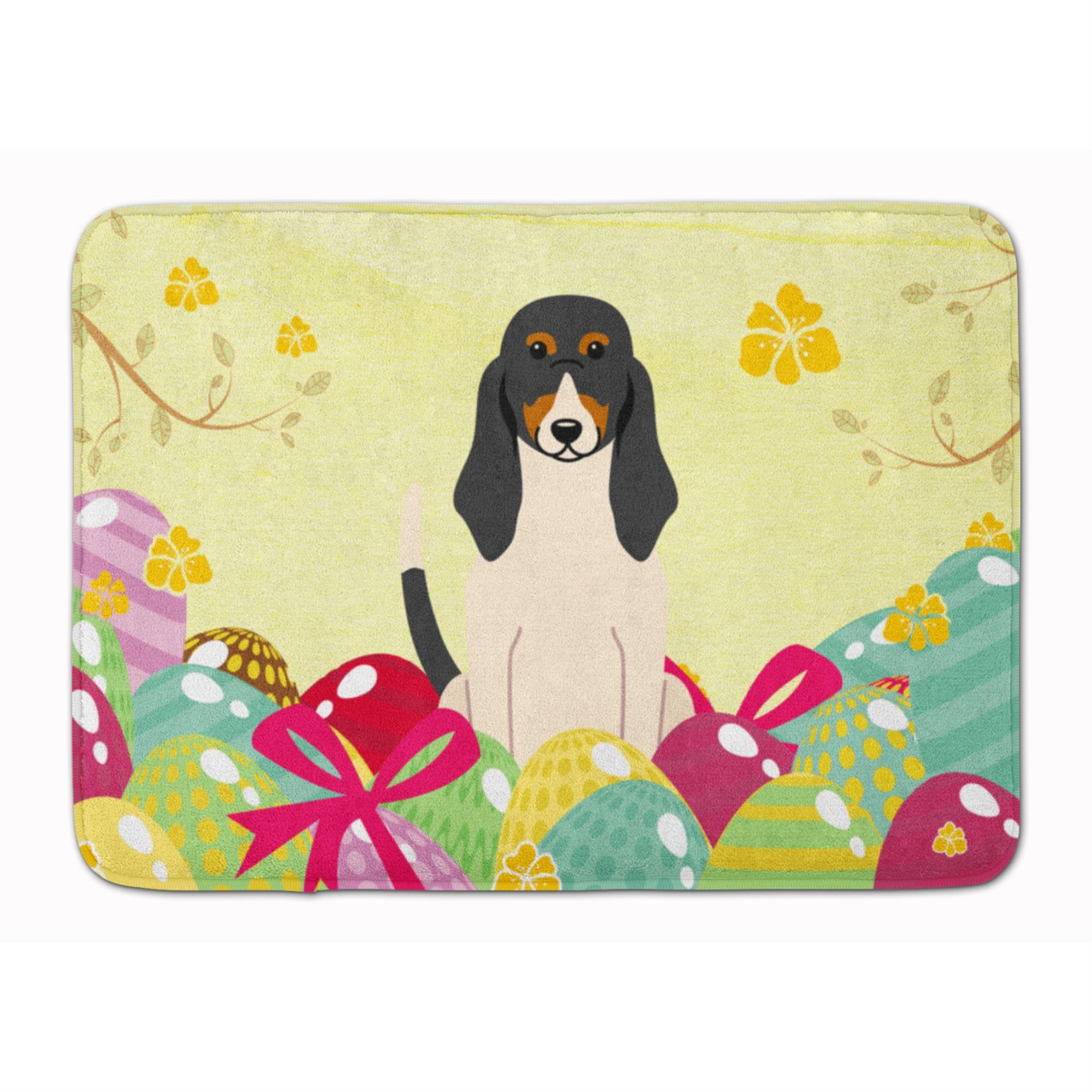 'Caroline'S Treasures Easter Eggs Swiss Hound Machine Washable Memory Foam Mat Doormats, Multicolor''