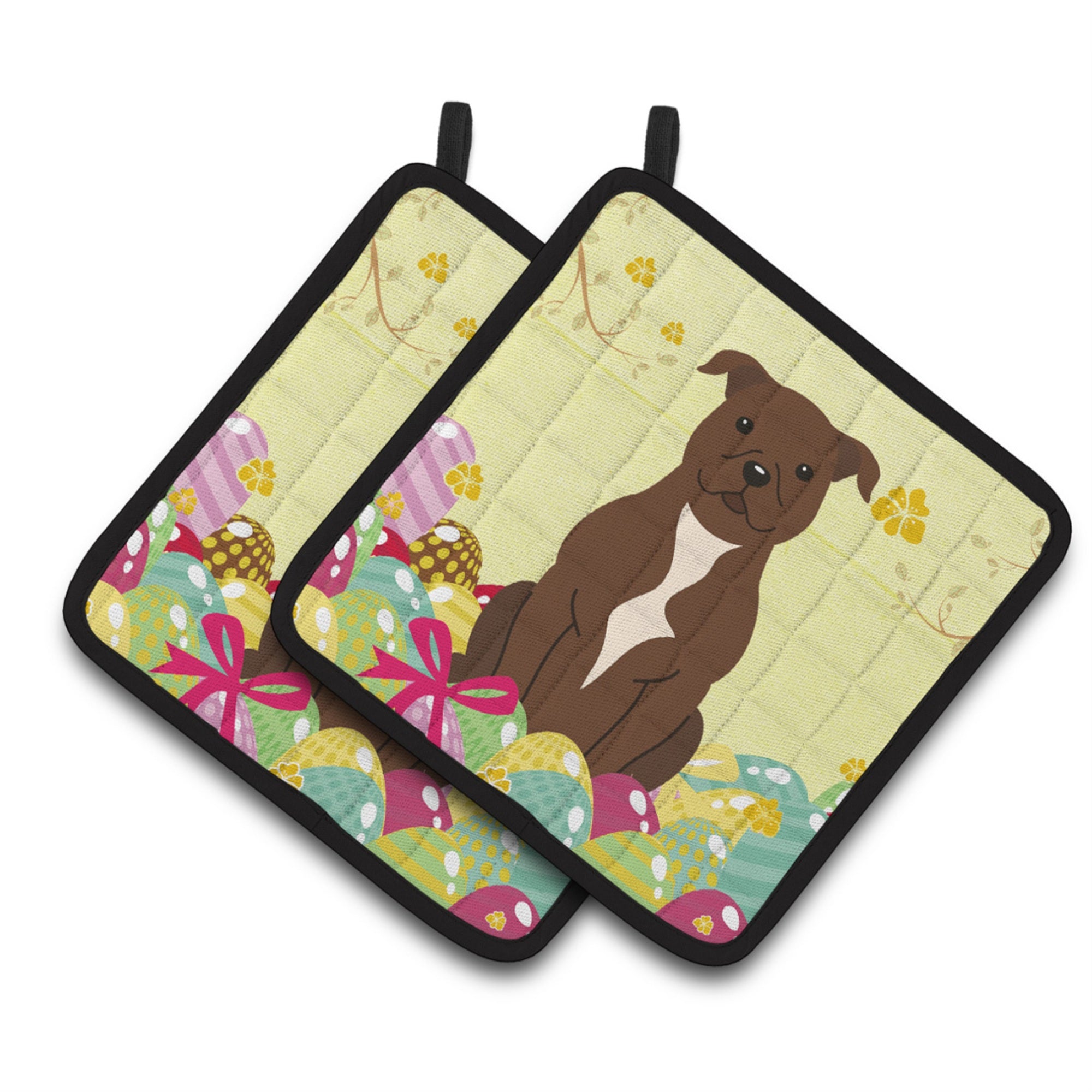 'Caroline'S Treasures Easter Staffie Bull Terrier, 7.5Hx7.5W, Multicolor''