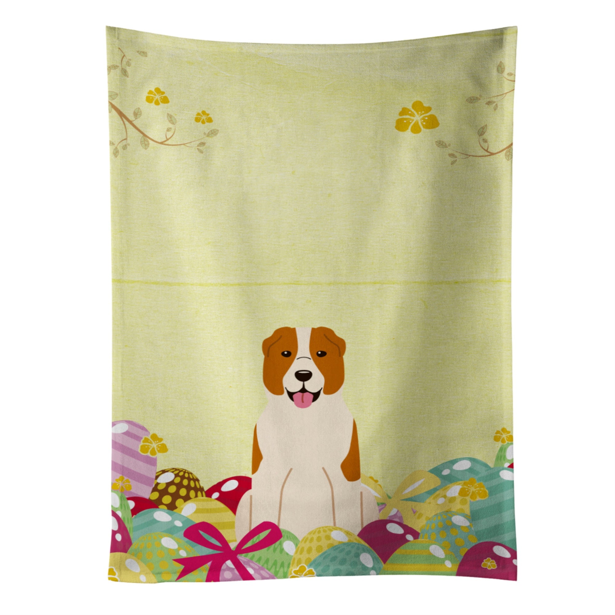 'Caroline'S Treasures Easter Eggs Central Asian Shepherd Dog Kitchen Towel, Multicolor, 25'''' X 15''''''