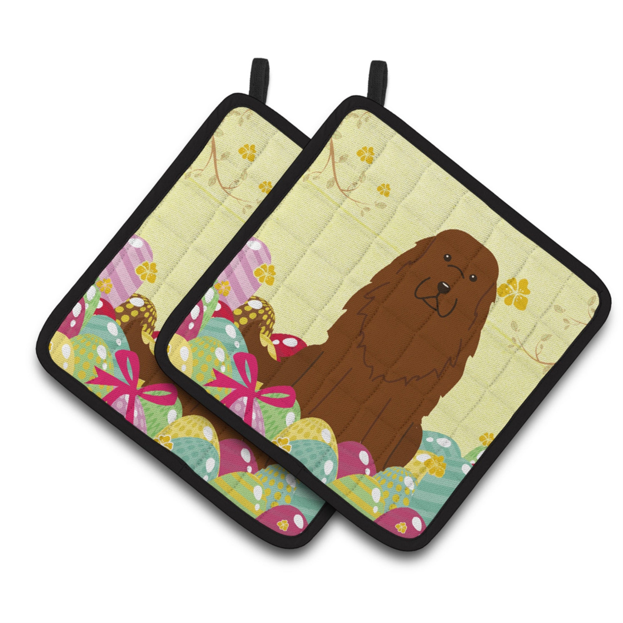 'Caroline'S Treasures Easter Caucasian Shepherd Dog Pair Of Pot Holders, 7.5Hx7.5W, Multicolor''