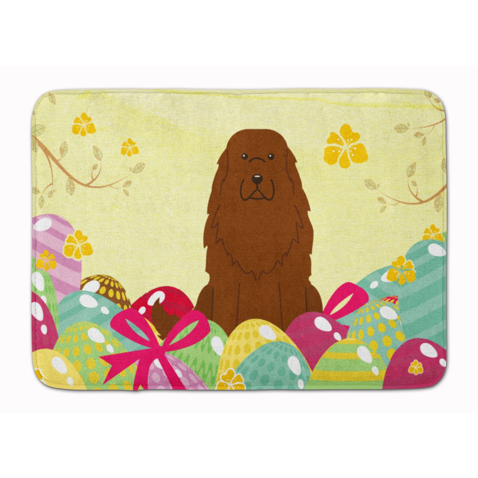 'Caroline'S Treasures Easter Eggs Caucasian Shepherd Dog Machine Washable Memory Foam Mat Doormats, Multicolor''