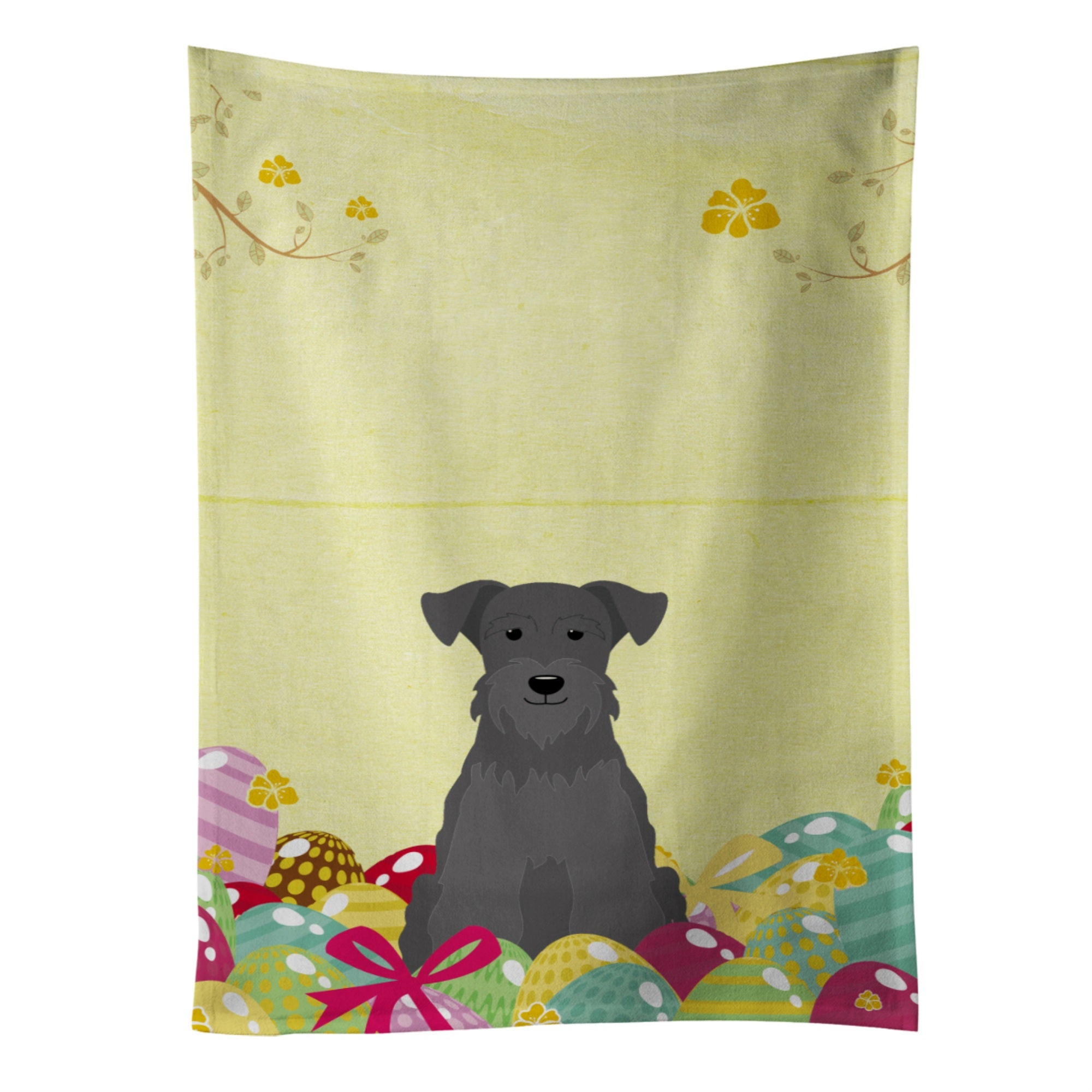 'Caroline'S Treasures Easter Eggs Miniature Schnauzer Black Kitchen Towel, Multicolor, 25'''' X 15''''''
