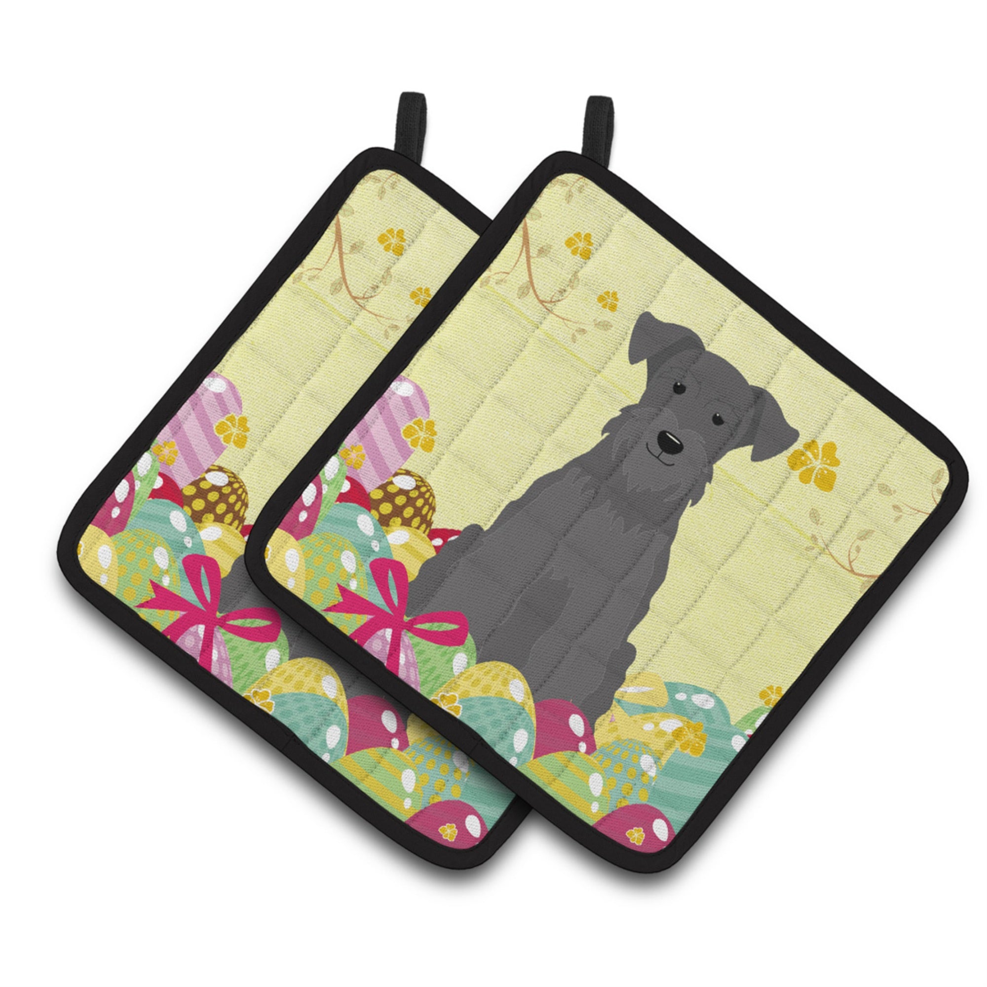 'Caroline'S Treasures Bb6051Pthd Easter Miniature Schanuzer Pair Of Pot Holders, 7.5'''' X 7.5'''', Multicolor''