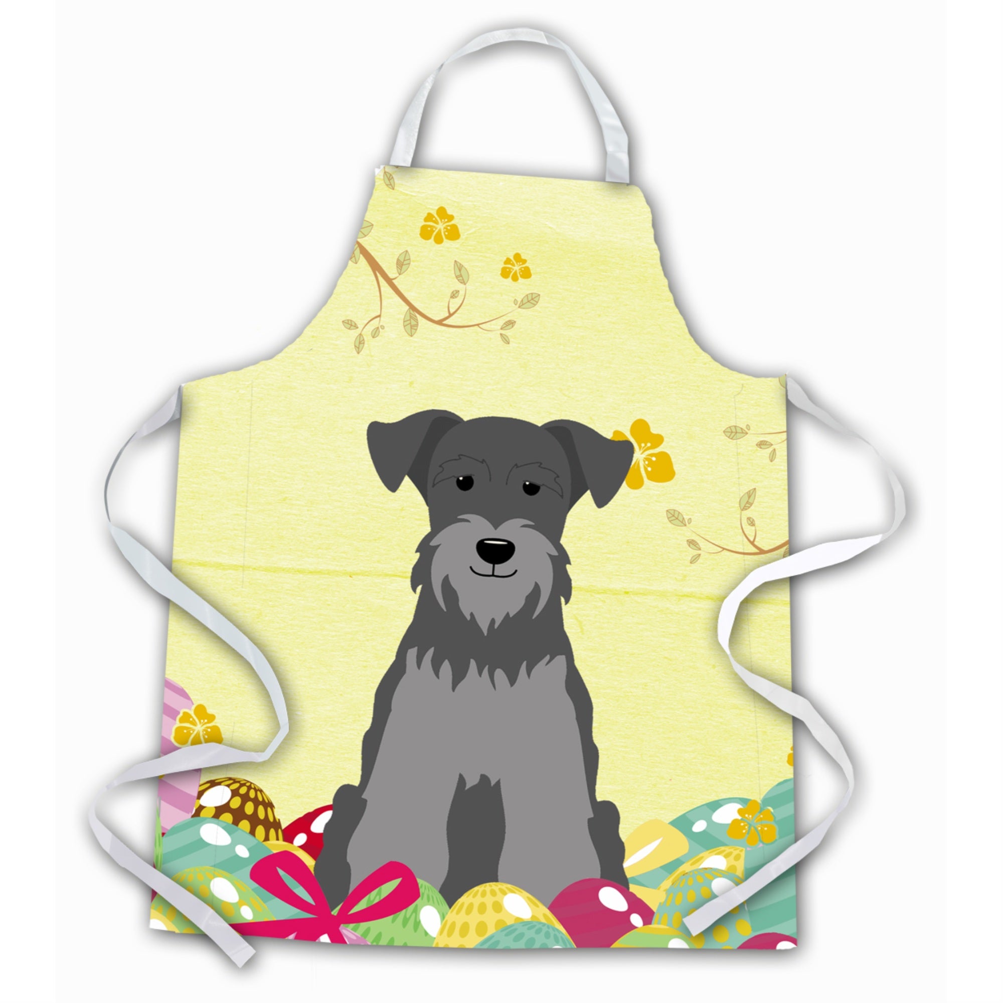 'Caroline'S Treasures Easter Eggs Miniature Schanuzer Black Silver Apron, Large, Multicolor''