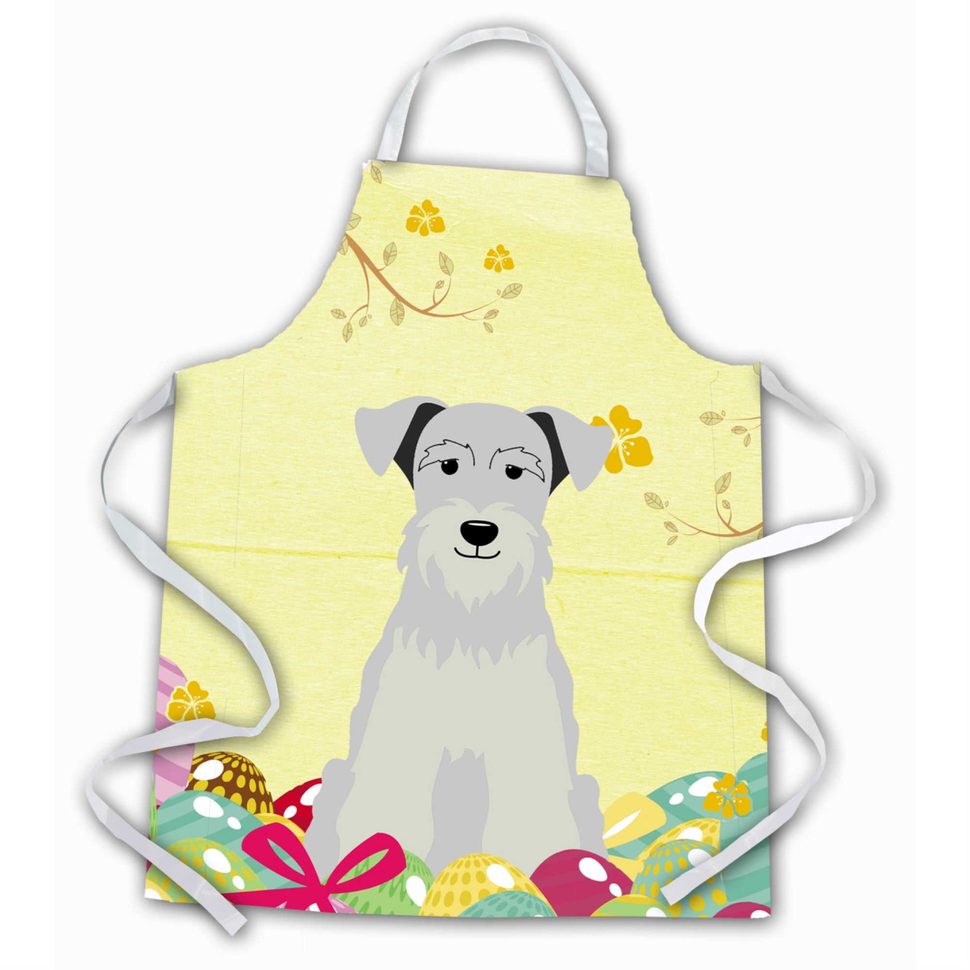 'Caroline'S Treasures Easter Eggs Miniature Schanuzer White Apron, Large, Multicolor''