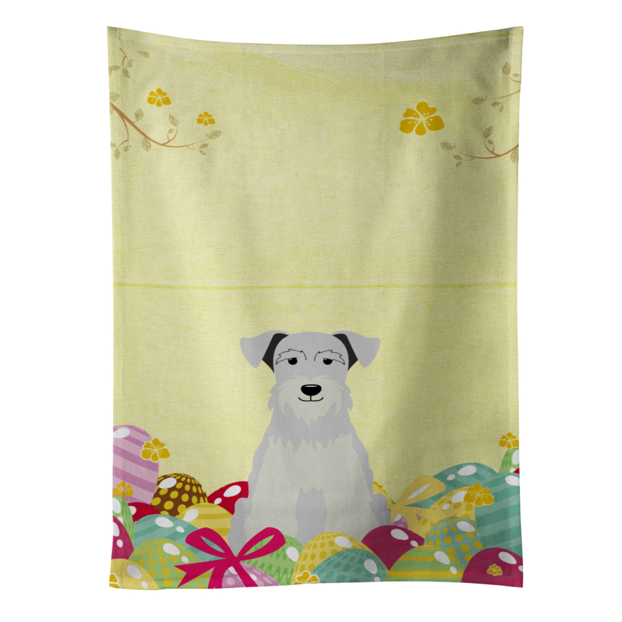 'Caroline'S Treasures Easter Eggs Miniature Schnauzer White Kitchen Towel, Multicolor, 25'''' X 15''''''