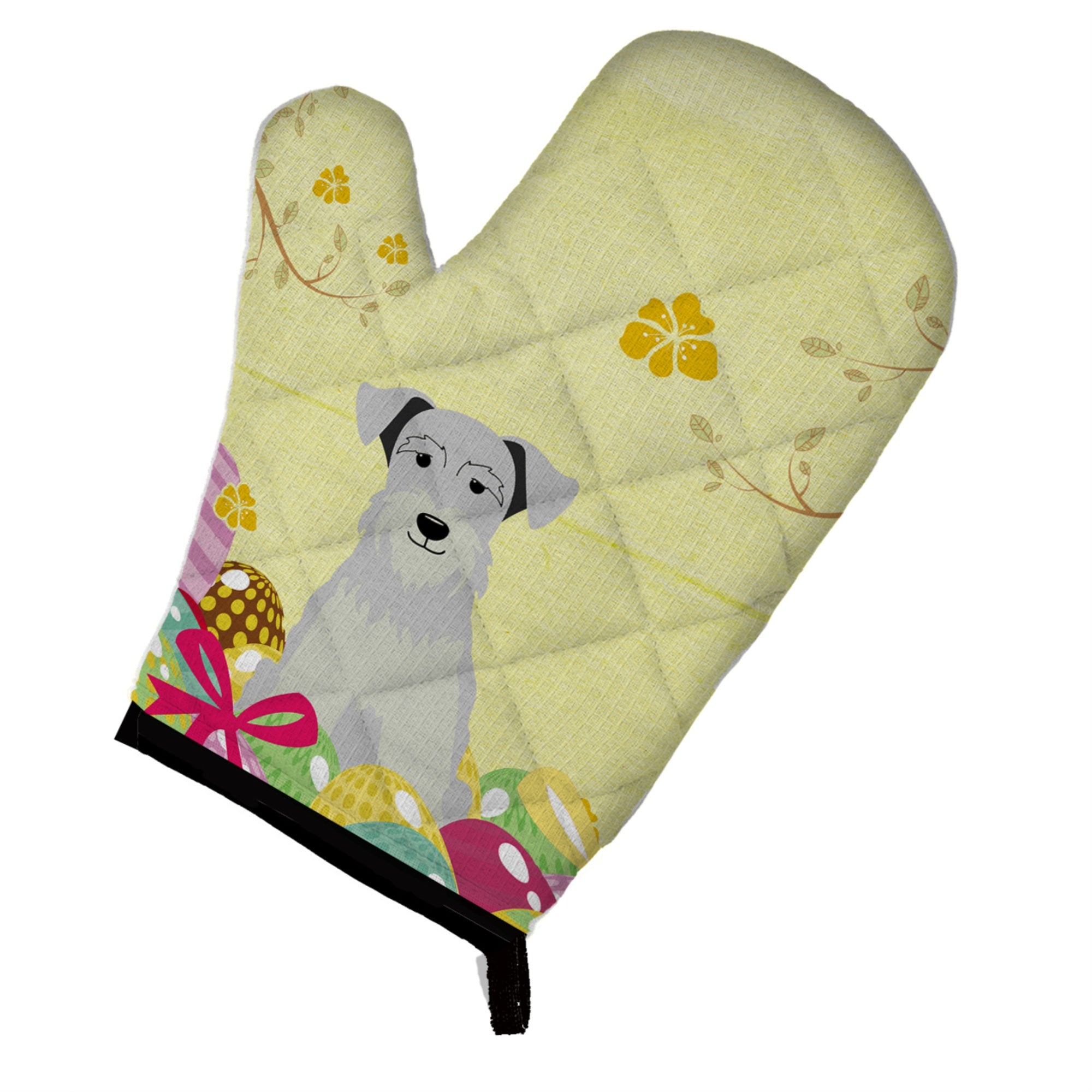'Caroline'S Treasures Bb6053Ovmt Easter Eggs Miniature Schnauzer White Oven Mitt, Multicolor, 12'''' X 8.5''''''