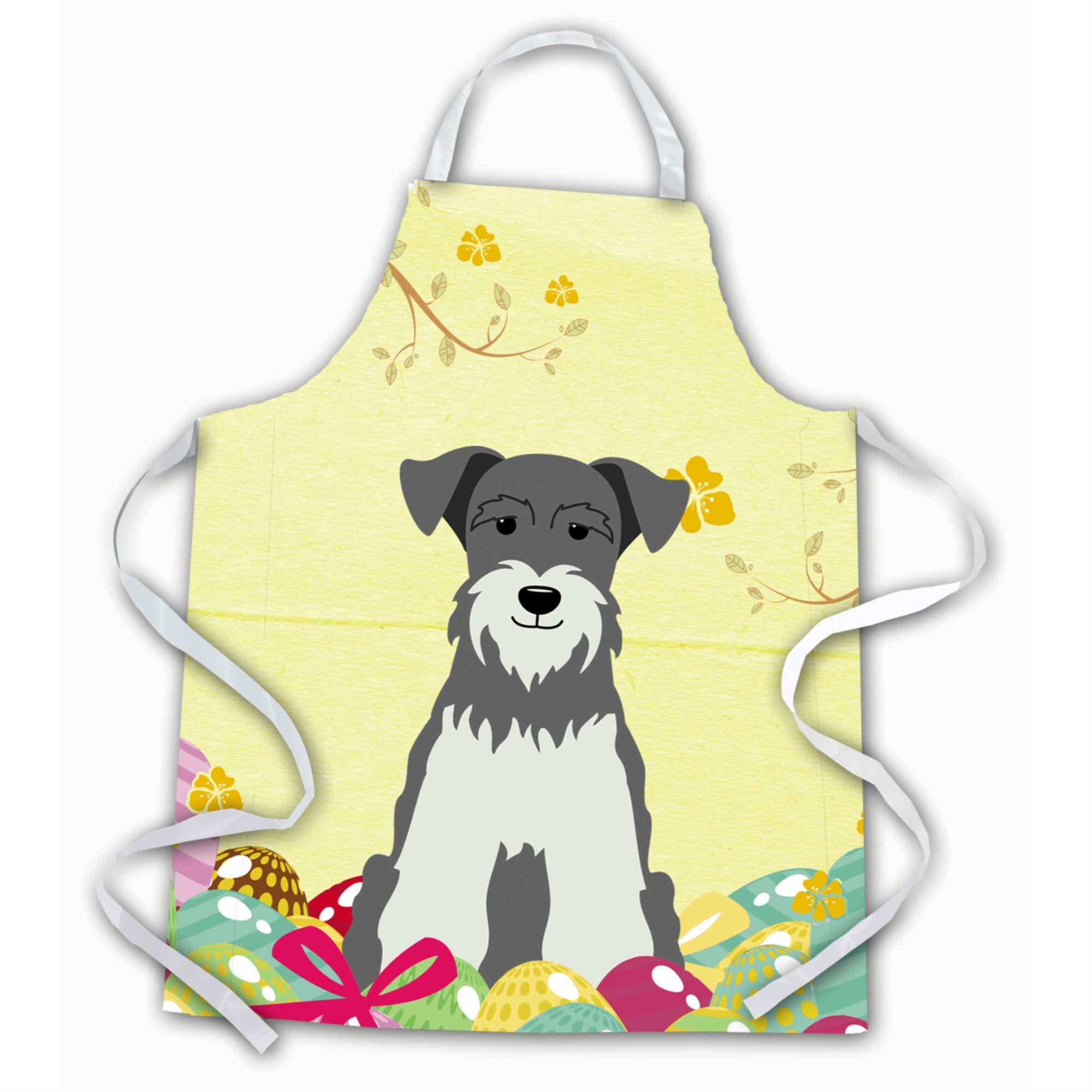 'Caroline'S Treasures Easter Eggs Miniature Schanuzer Salt & Pepper Apron, Large, Multicolor''