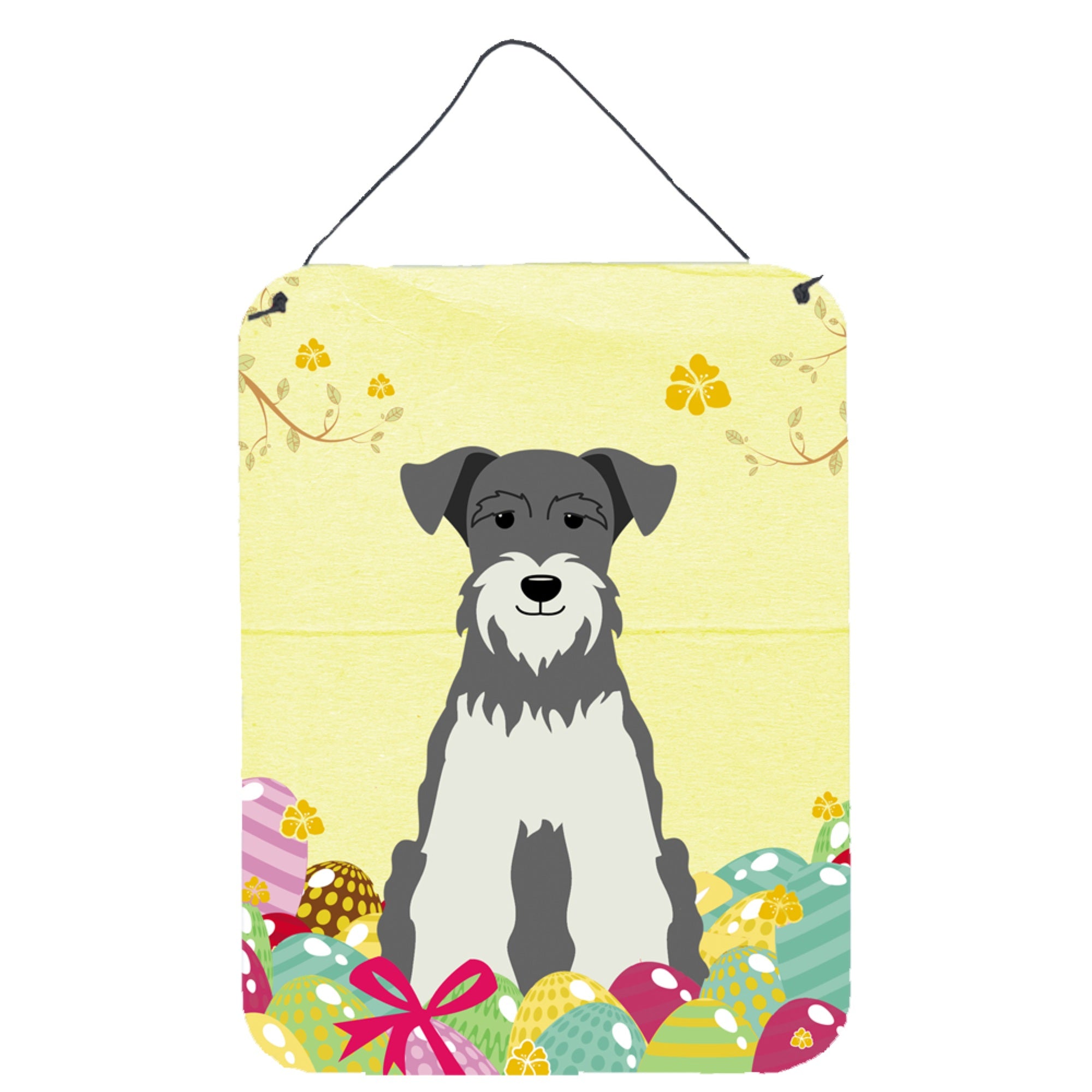 'Caroline'S Treasures Salt And Pepper Easter Miniature Schanuzer Metal Print, 16 X 12, Multicolor''