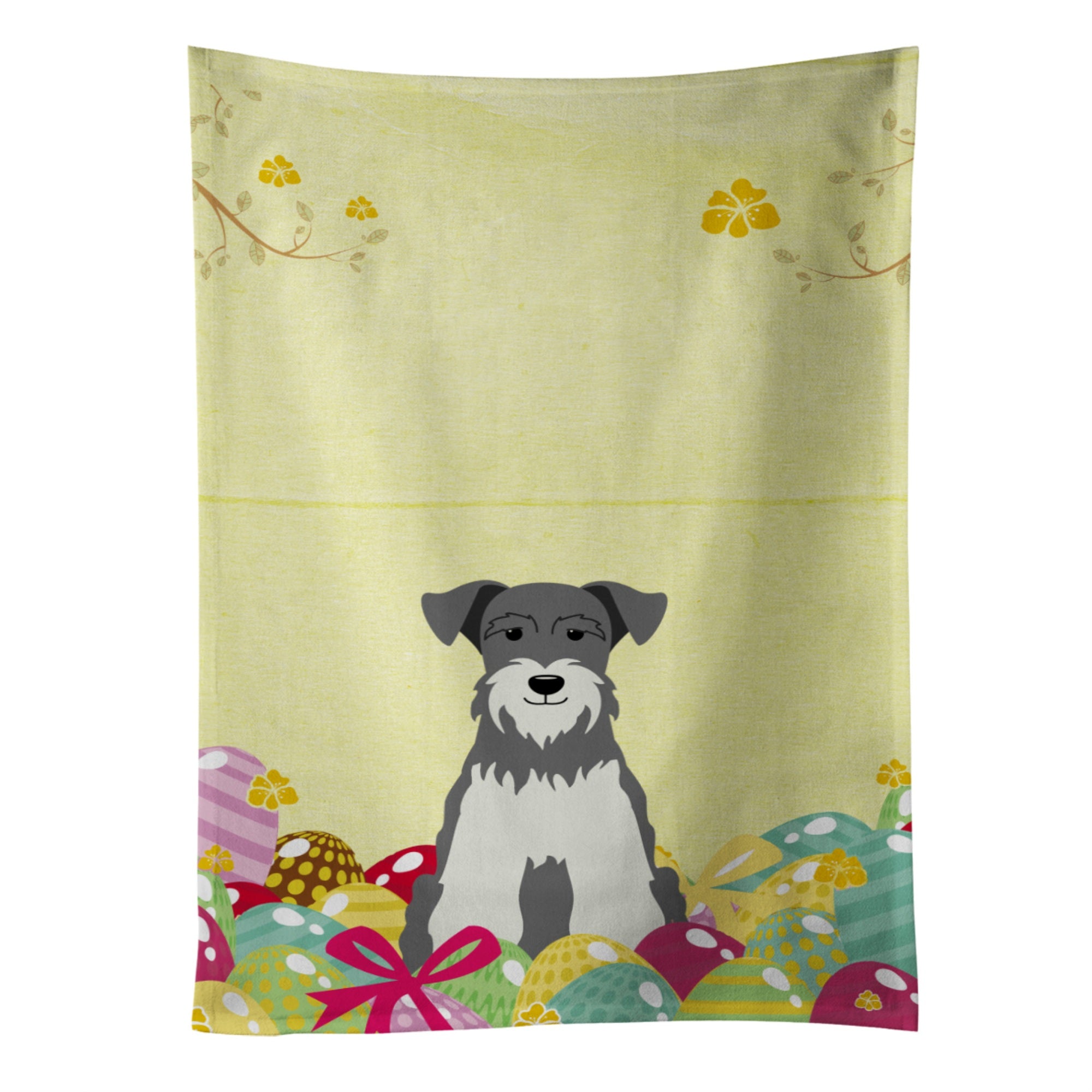 'Caroline'S Treasures Easter Eggs Miniature Schnauzer Salt And Pepper Kitchen Towel, Multicolor, 25'''' X 15''''''