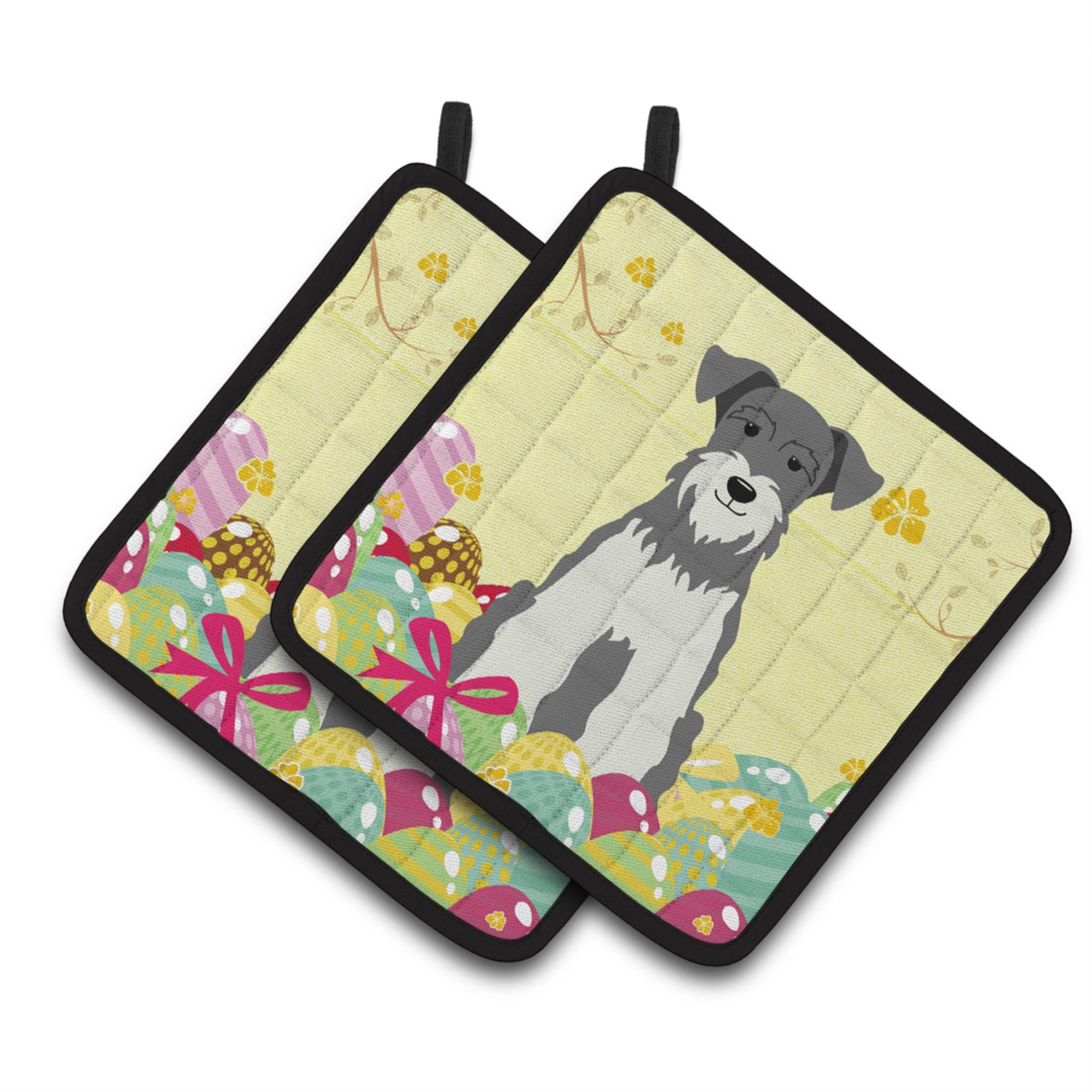 'Caroline'S Treasures Easter Schanuzer Salt Pepper Pair Of Pot Holders, 7.5Hx7.5W, Multicolor''