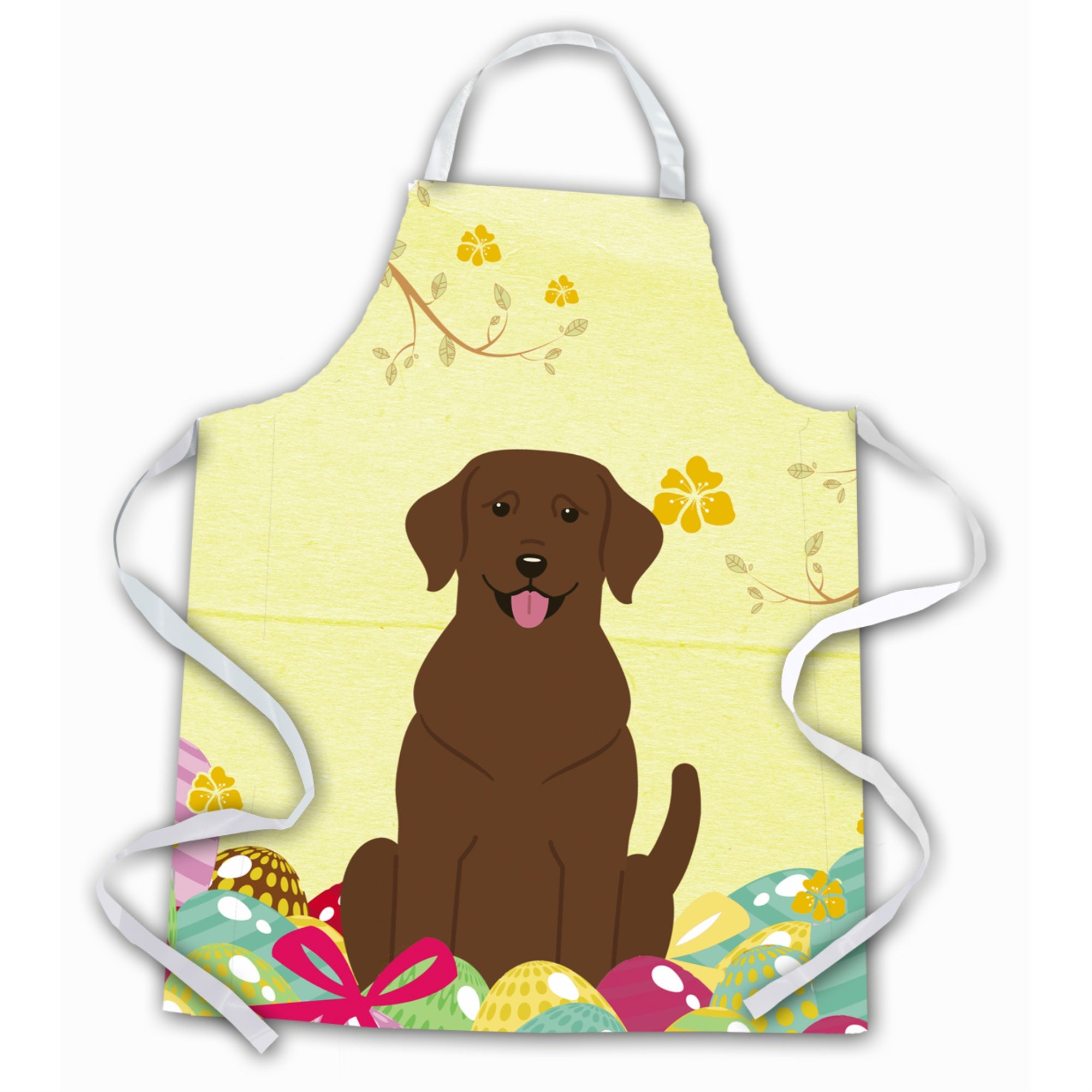 'Caroline'S Treasures Easter Eggs Chocolate Labrador Apron, Large, Multicolor''