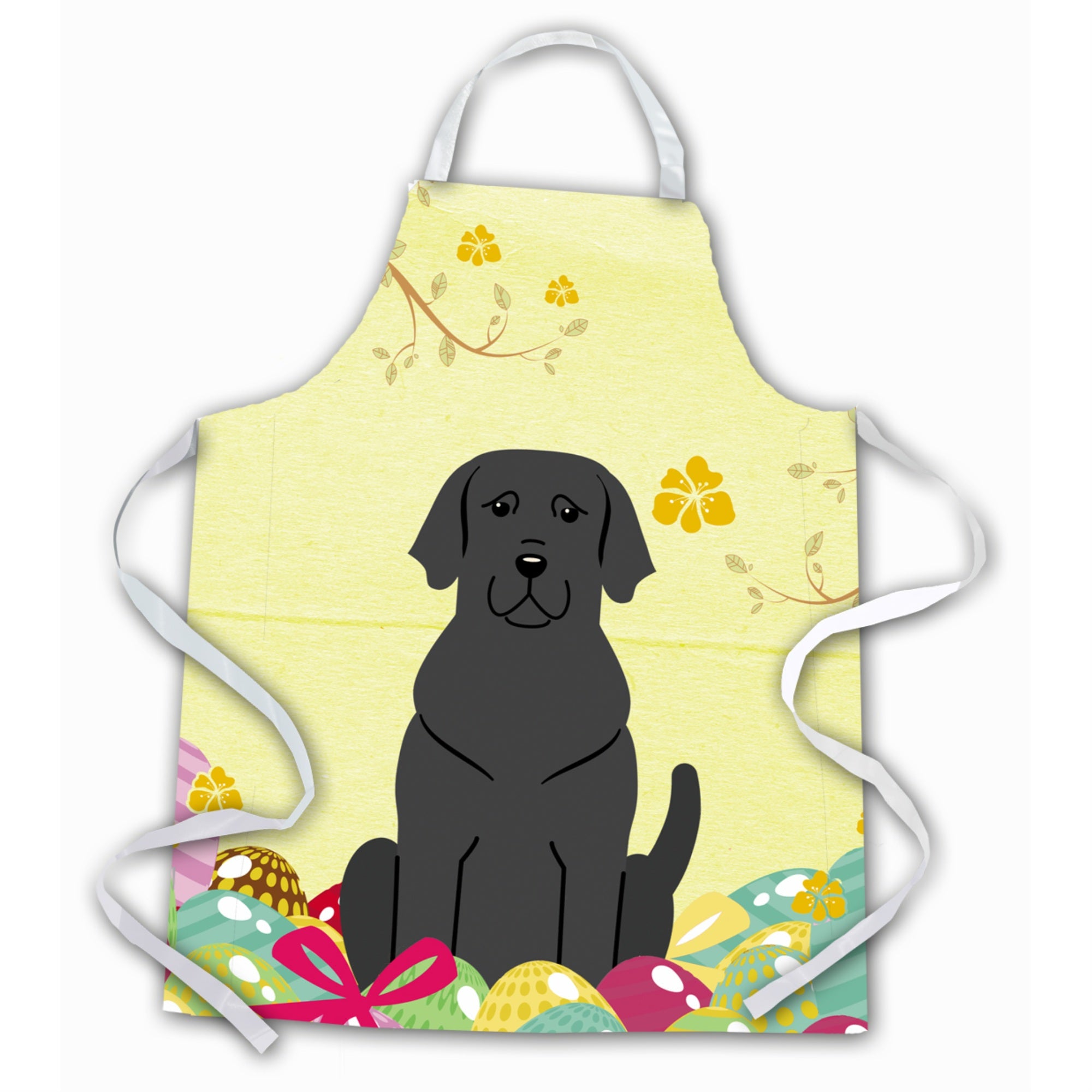 'Caroline'S Treasures Easter Eggs Black Labrador Apron, Large, Multicolor''