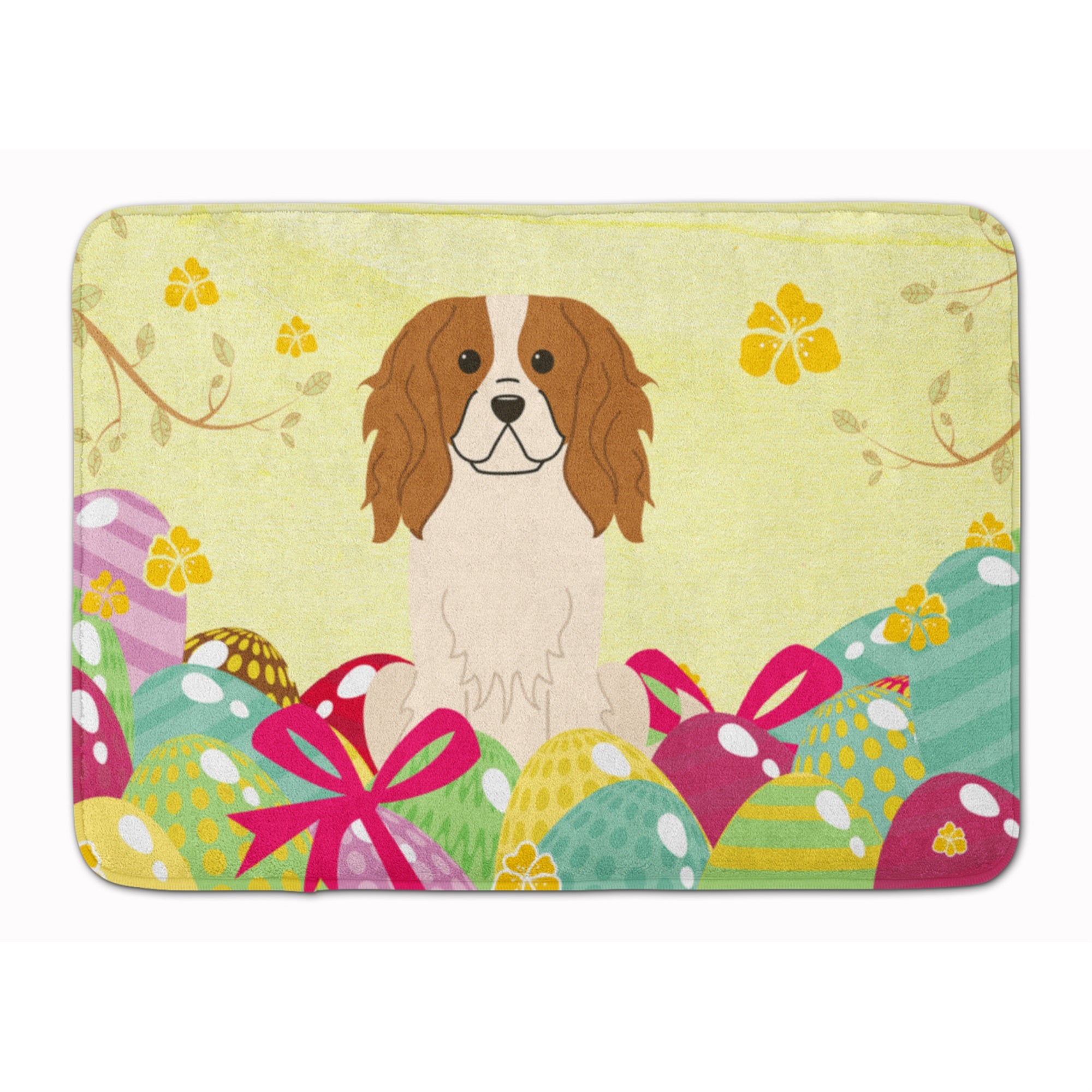 'Caroline'S Treasures Easter Eggs Cavalier Spaniel Machine Washable Memory Foam Mat Doormats, Multicolor''