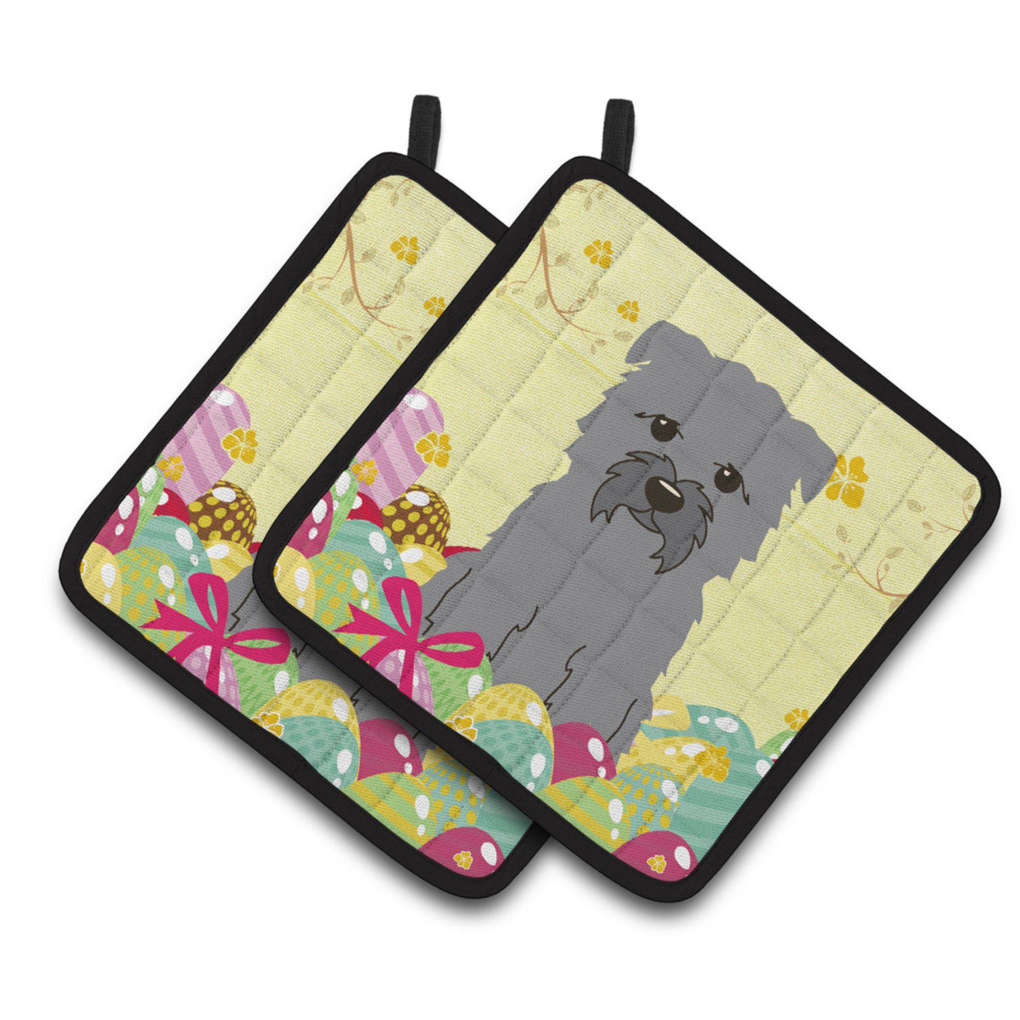 'Caroline'S Treasures Easter Eggs Glen Of Imal Grey Pair Of Pot Holders, 7.5Hx7.5W, Multicolor''