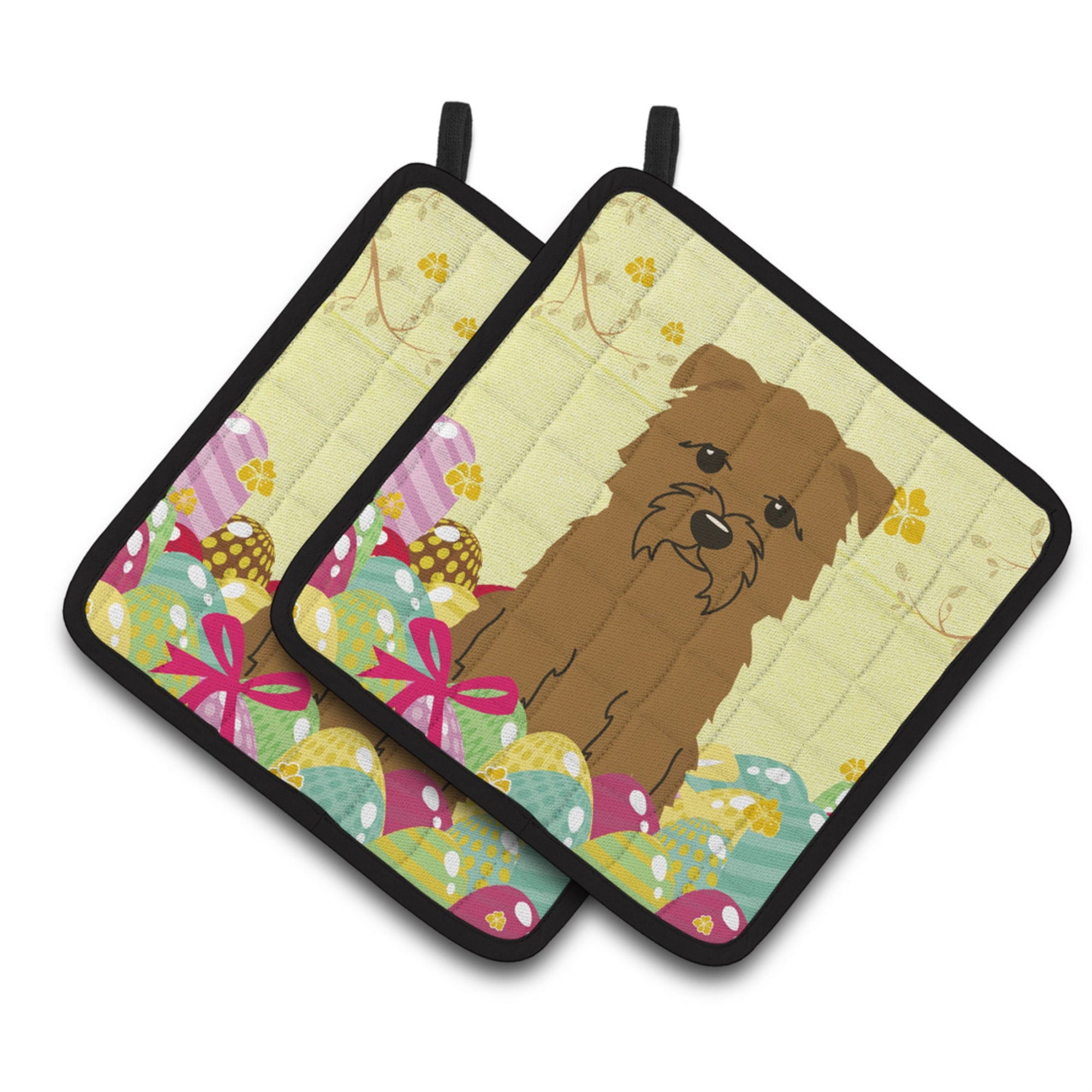 'Caroline'S Treasures Easter Eggs Glen Of Imal Tan Pair Of Pot Holders, 7.5Hx7.5W, Multicolor''