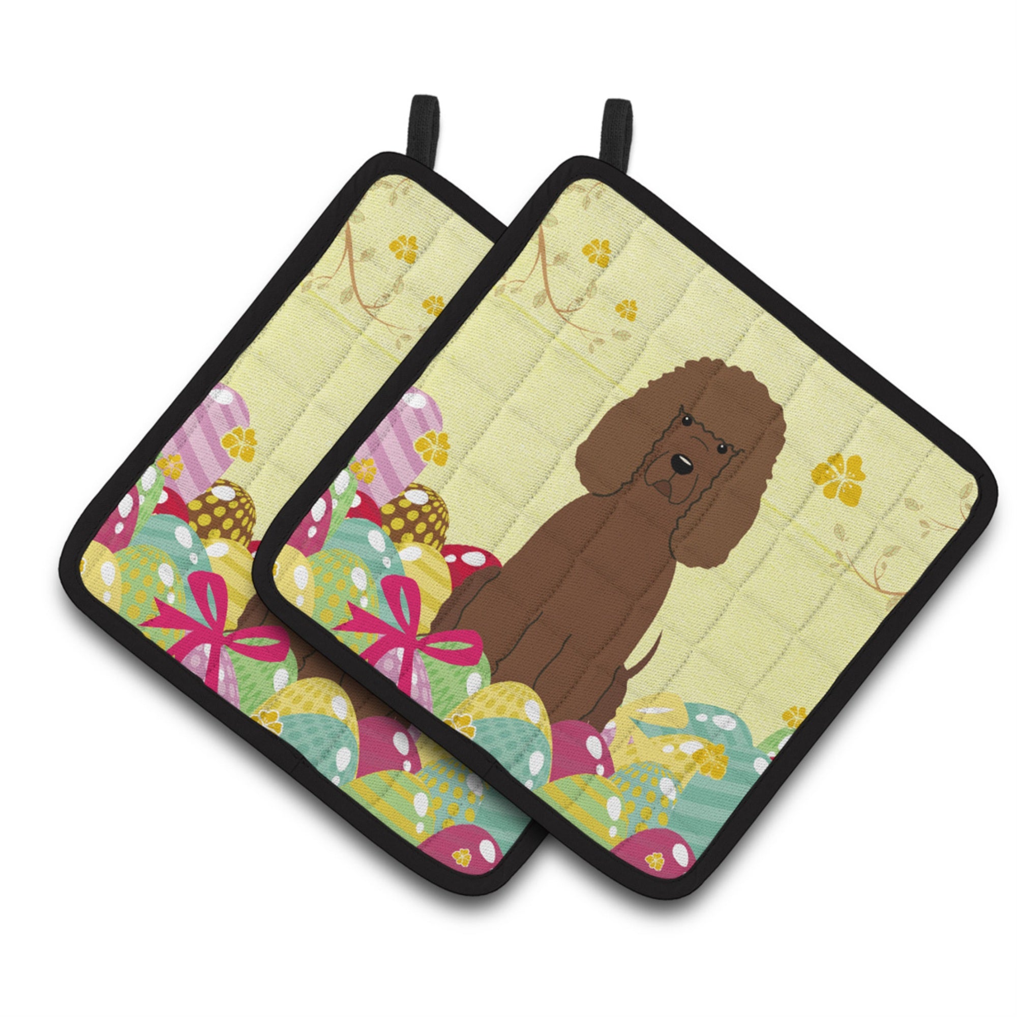 'Caroline'S Treasures Easter Irish Water Spaniel Pair Of Pot Holders, 7.5Hx7.5W, Multicolor''