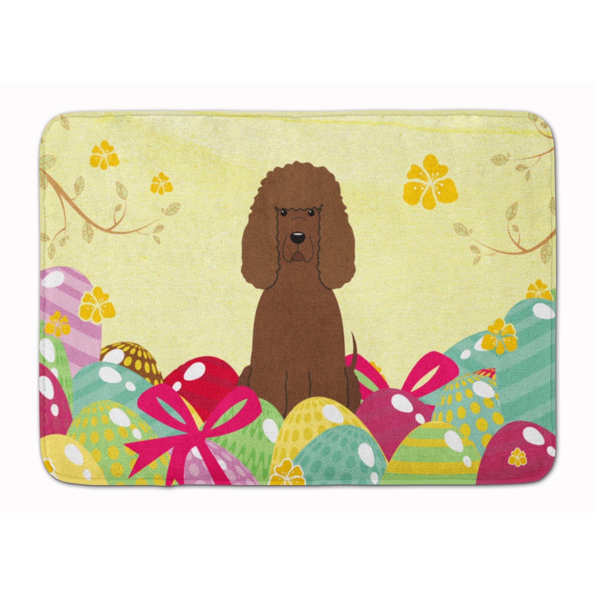 'Caroline'S Treasures Easter Eggs Irish Water Spaniel Machine Washable Memory Foam Mat Doormats, Multicolor''