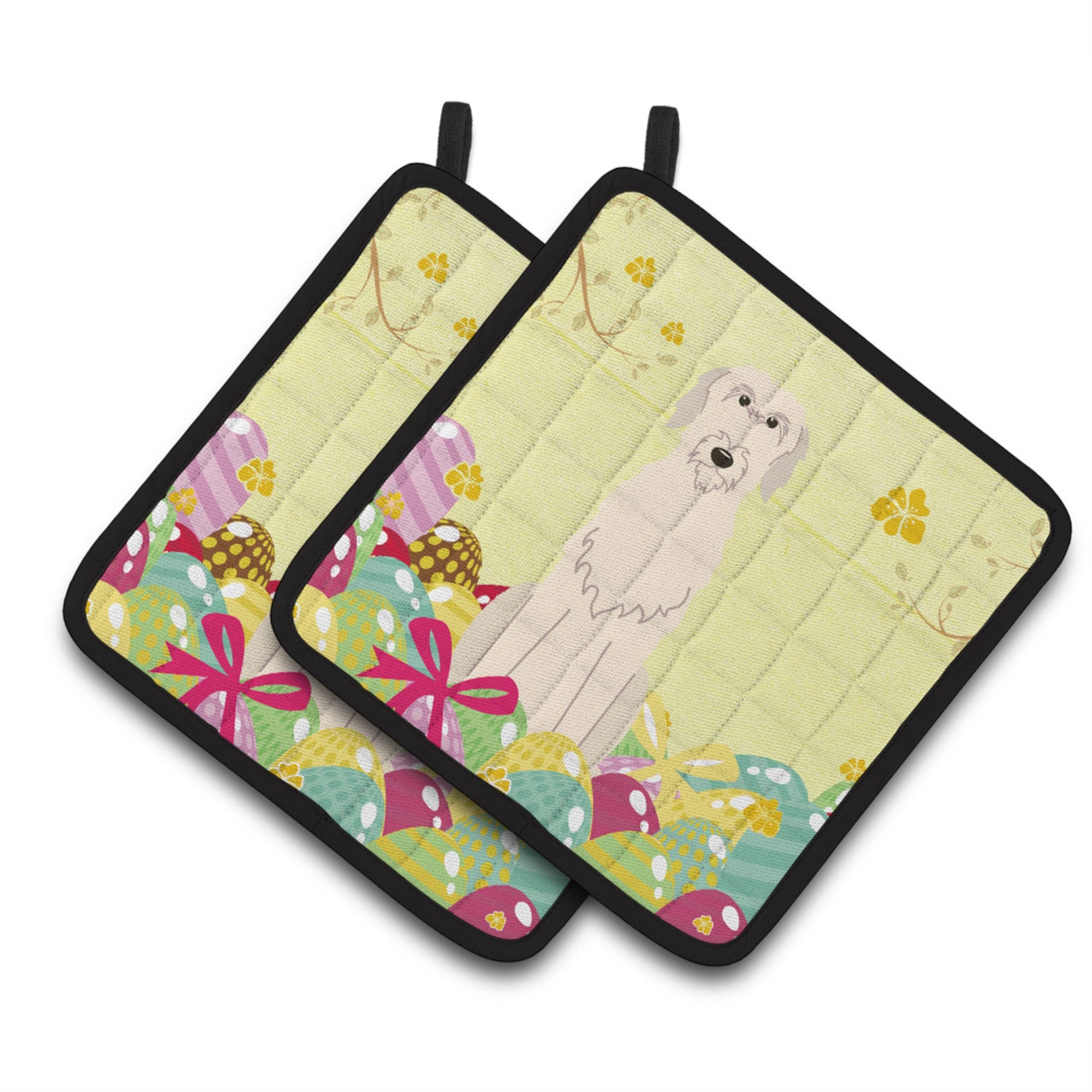 'Caroline'S Treasures Easter Eggs Irish Wolfhound Pair Of Pot Holders, 7.5Hx7.5W, Multicolor''