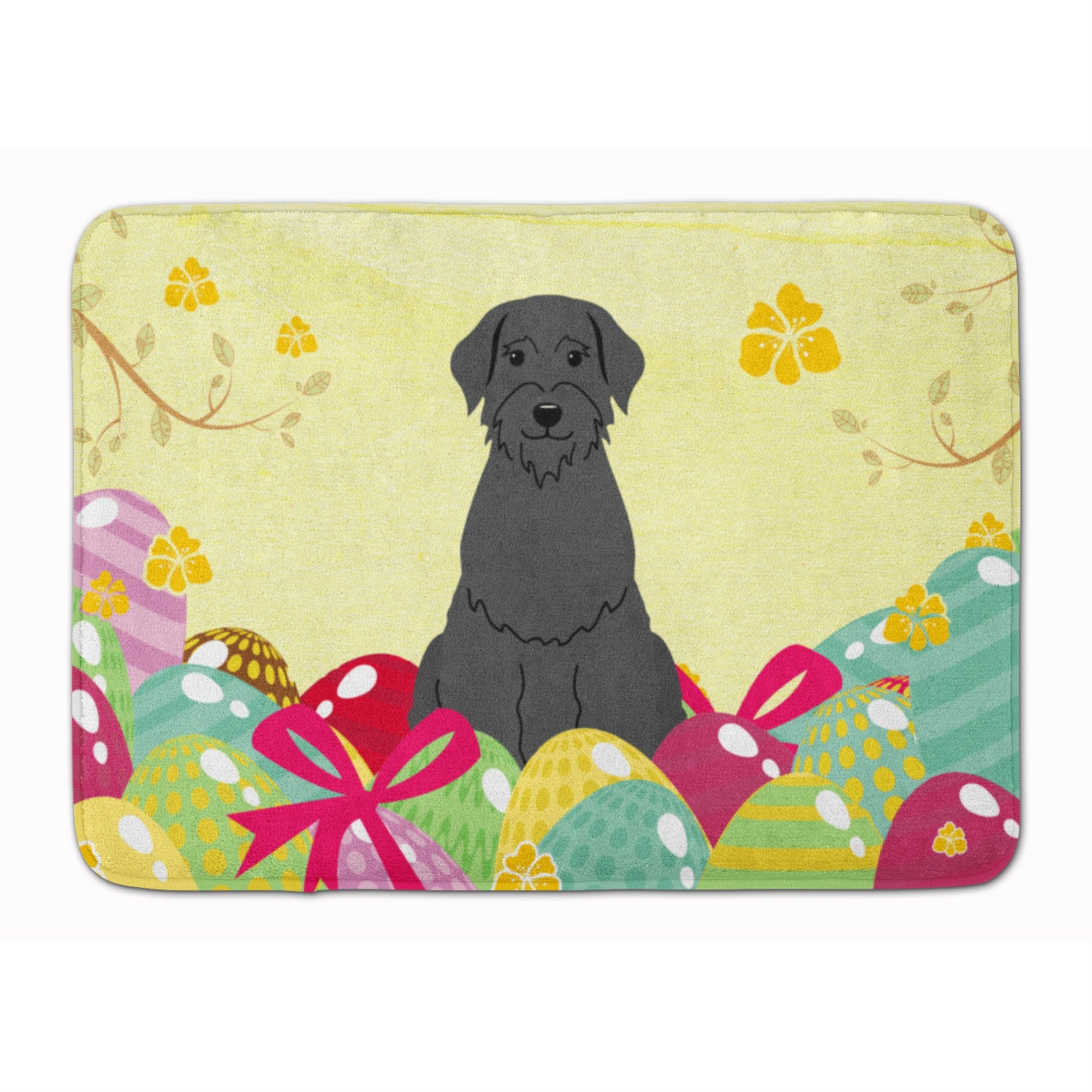 'Caroline'S Treasures Easter Eggs Giant Schnauzer Machine Washable Memory Foam Mat Doormats, Multicolor''
