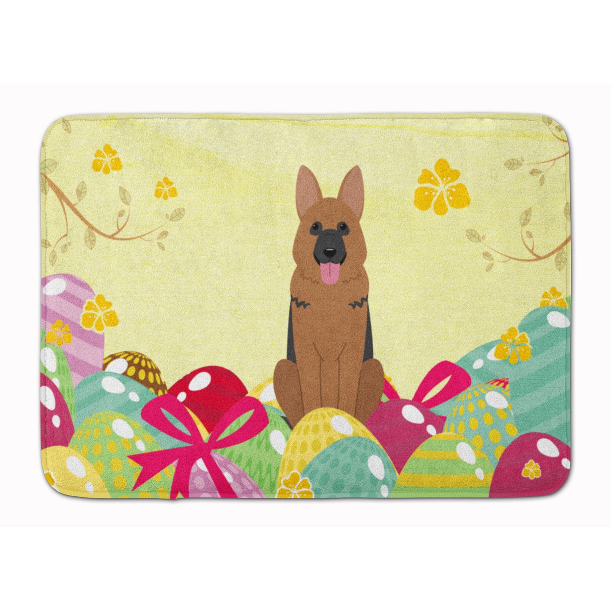 'Caroline'S Treasures Easter Eggs German Shepherd Machine Washable Memory Foam Mat Doormats, Multicolor''