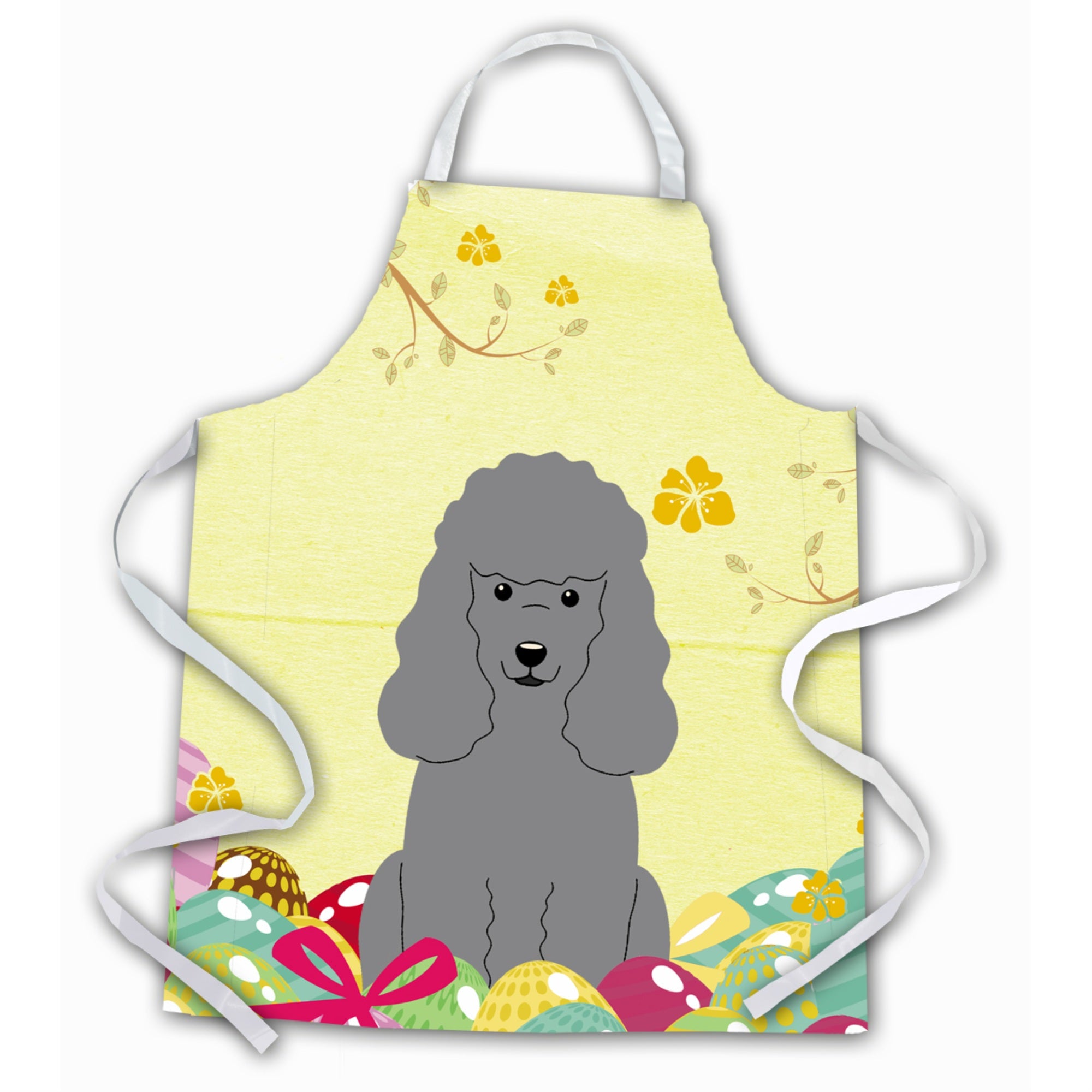 'Caroline'S Treasures Easter Eggs Poodle Silver Apron, Large, Multicolor''