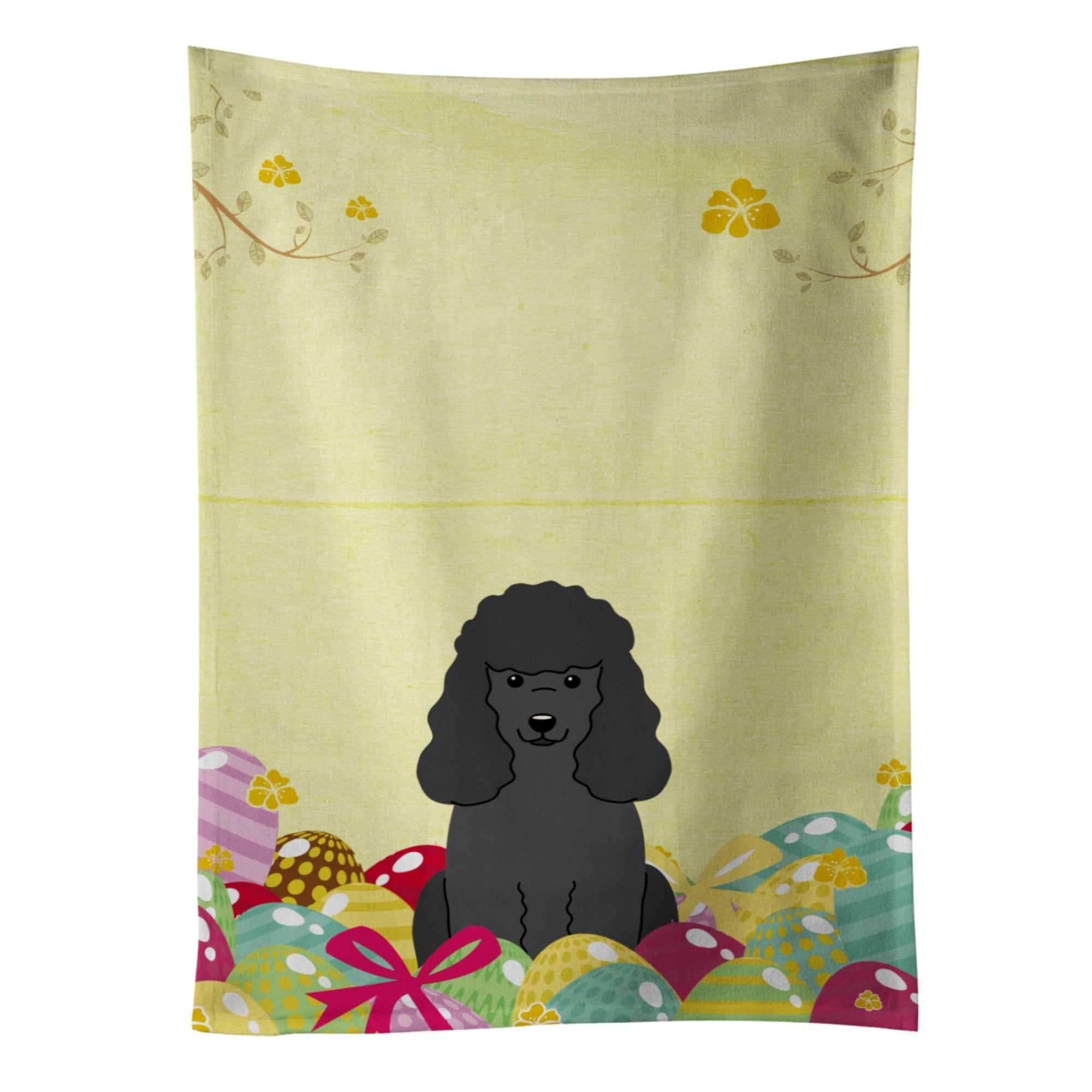 'Caroline'S Treasures Easter Eggs Poodle Black Kitchen Towel, Multicolor, 25'''' X 15''''''