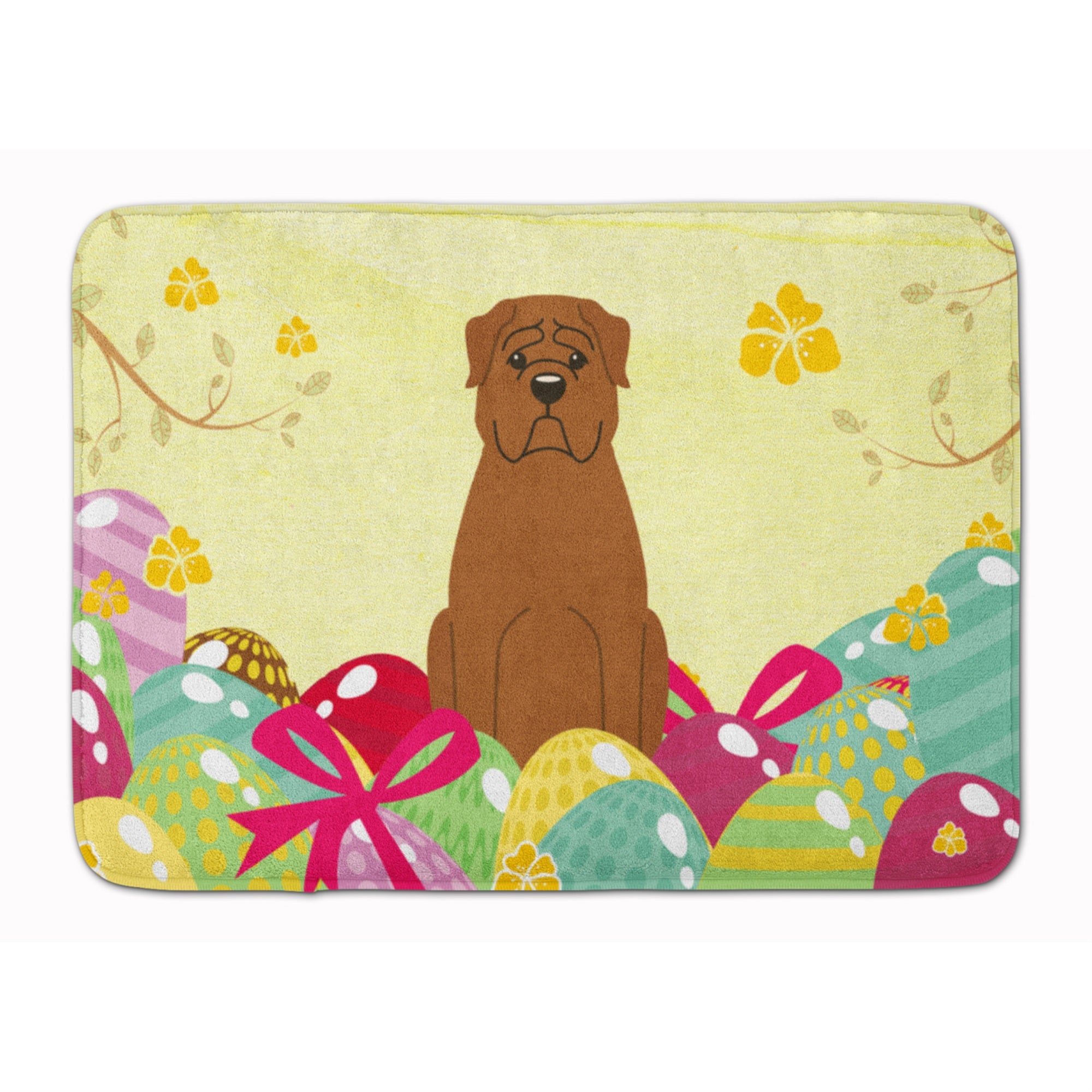 'Caroline'S Treasures Easter Eggs Dogue De Bourdeaux Machine Washable Memory Foam Mat Doormats, Multicolor''
