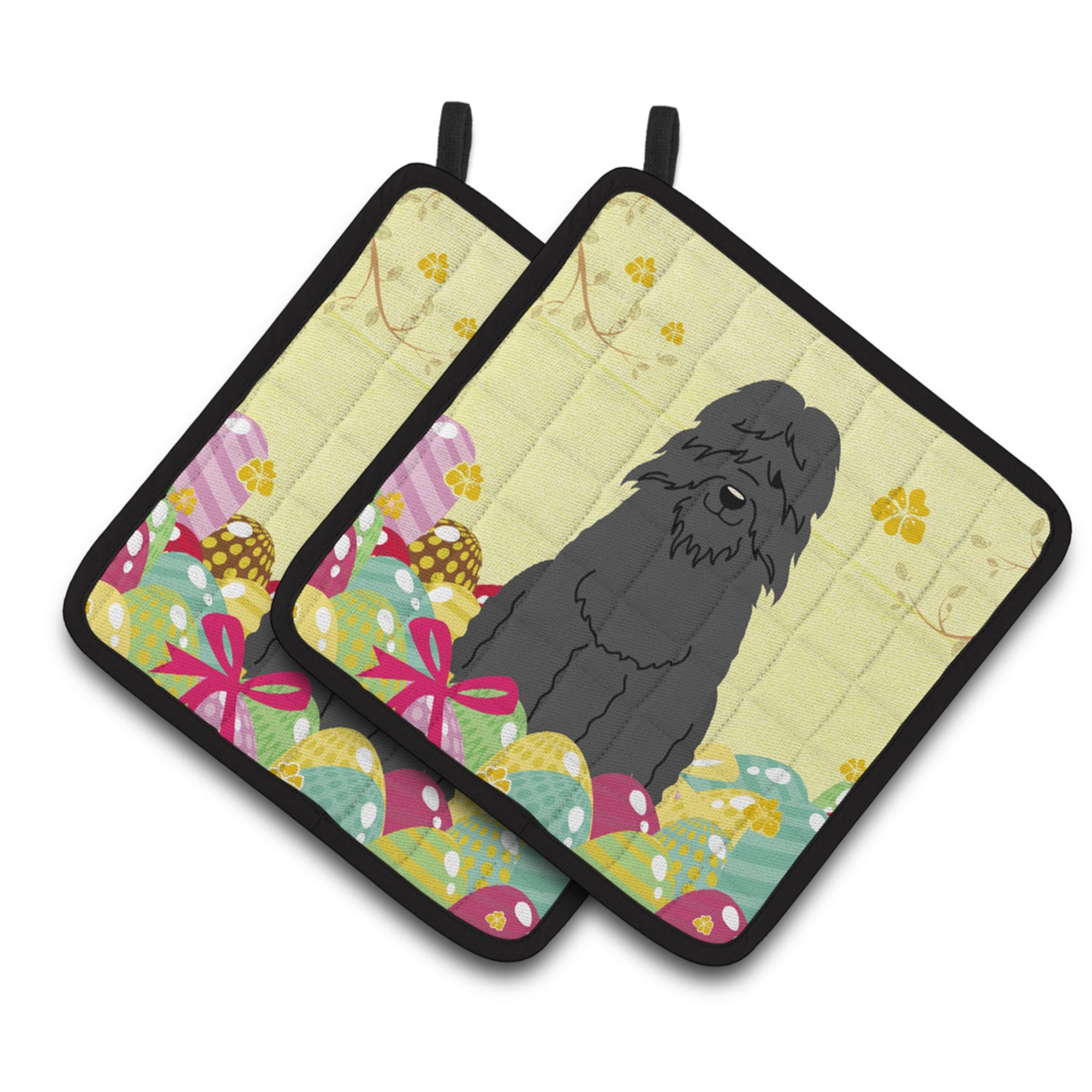 'Caroline'S Treasures Easter Bouvier Des Flandres Pair Of Pot Holders, 7.5Hx7.5W, Multicolor''