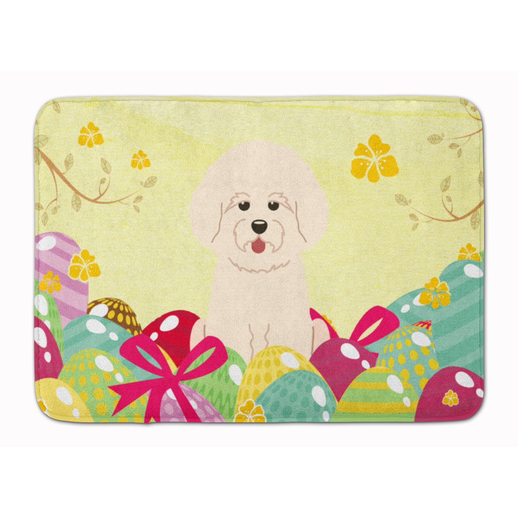 'Caroline'S Treasures Easter Eggs Bichon Frise Machine Washable Memory Foam Mat Doormats, Multicolor''