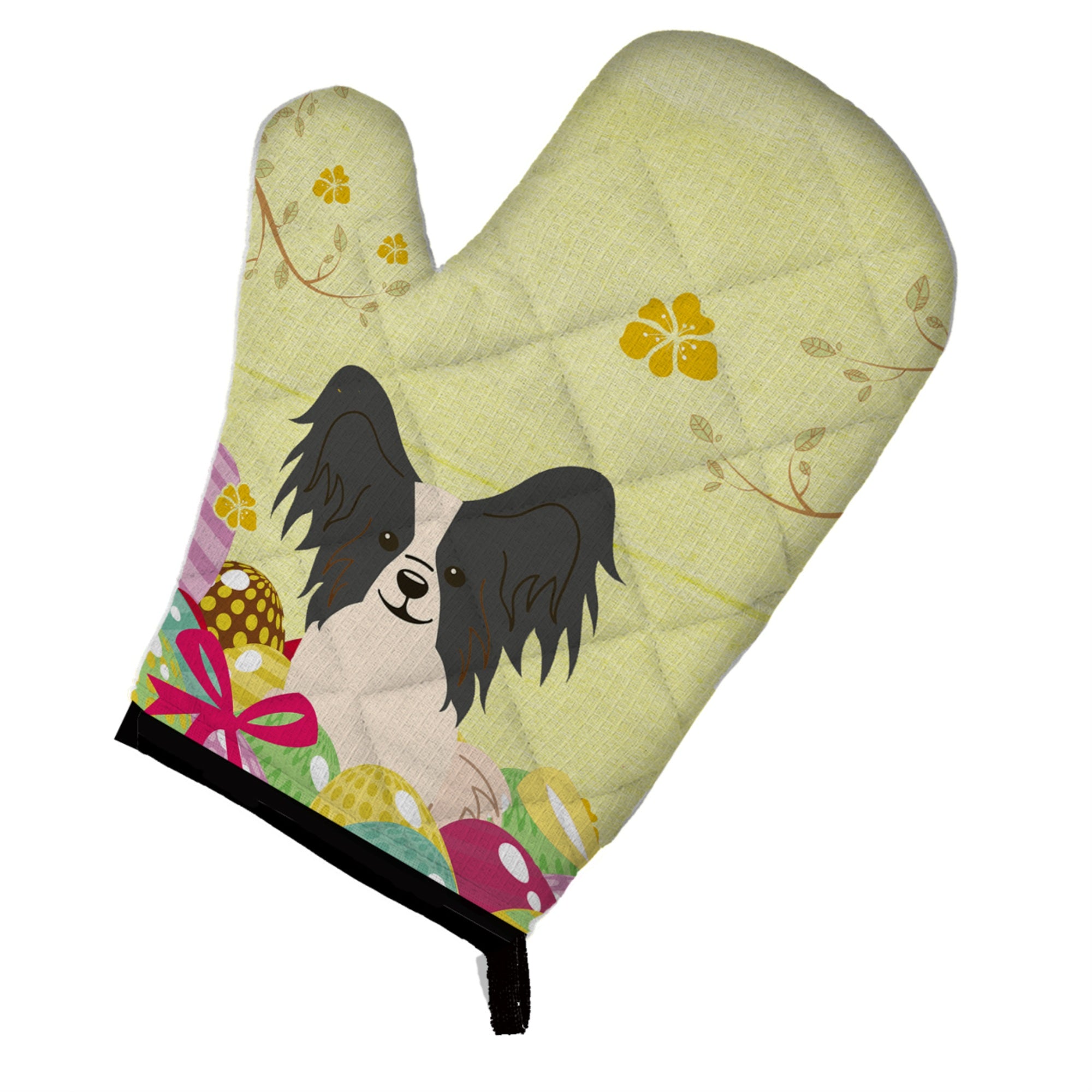 'Caroline'S Treasures Easter Eggs Papillon Black White Oven Mitt, Multicolor, 12'''' X 8.5''''''