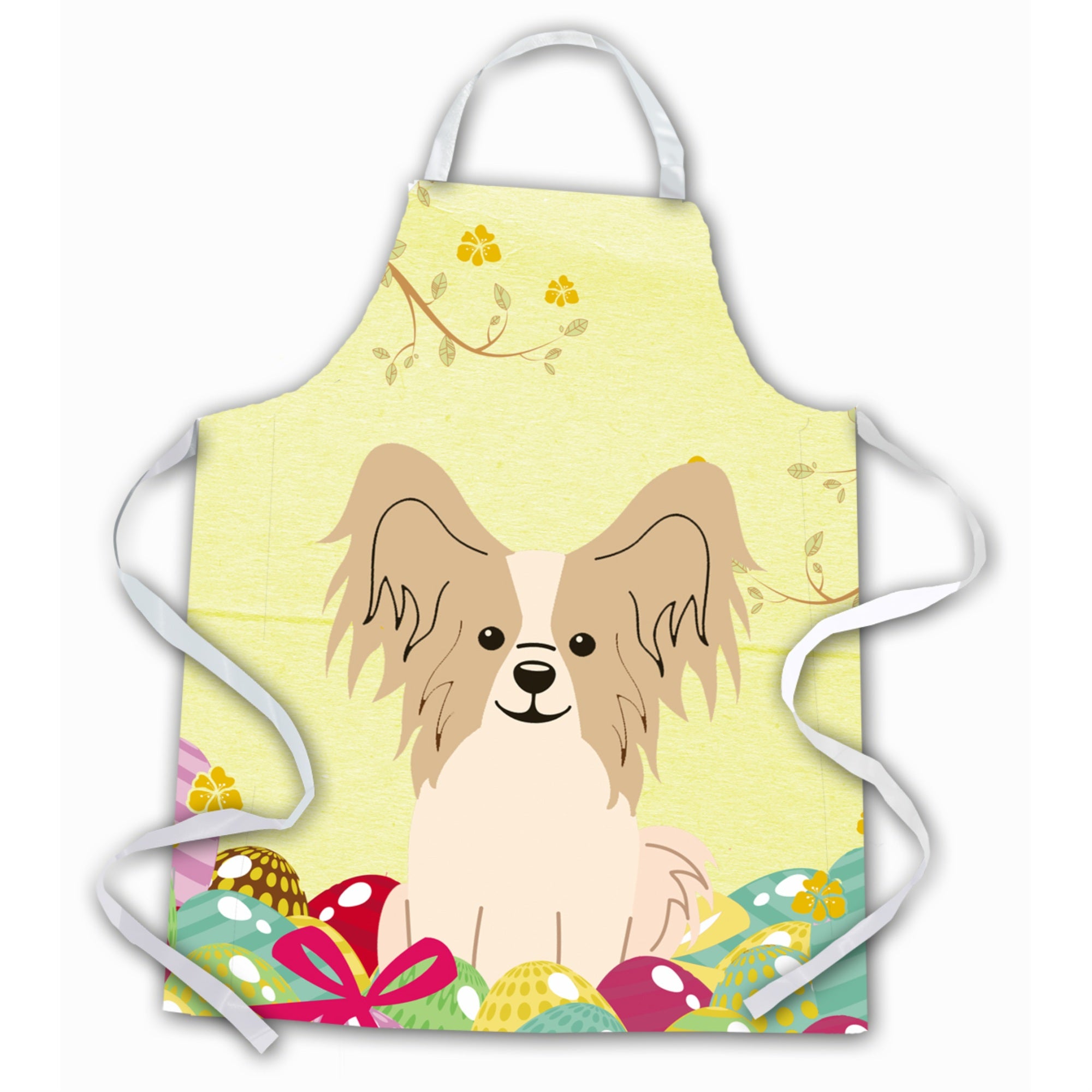 'Caroline'S Treasures Easter Eggs Papillon Sable White Apron, Large, Multicolor''