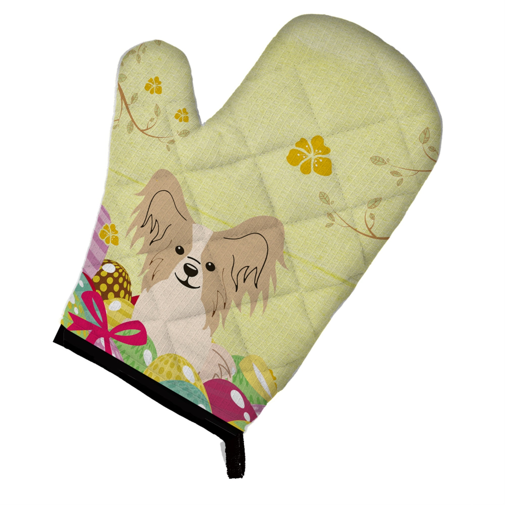 'Caroline'S Treasures Easter Eggs Papillon Sable White Oven Mitt, Multicolor, 12'''' X 8.5''''''
