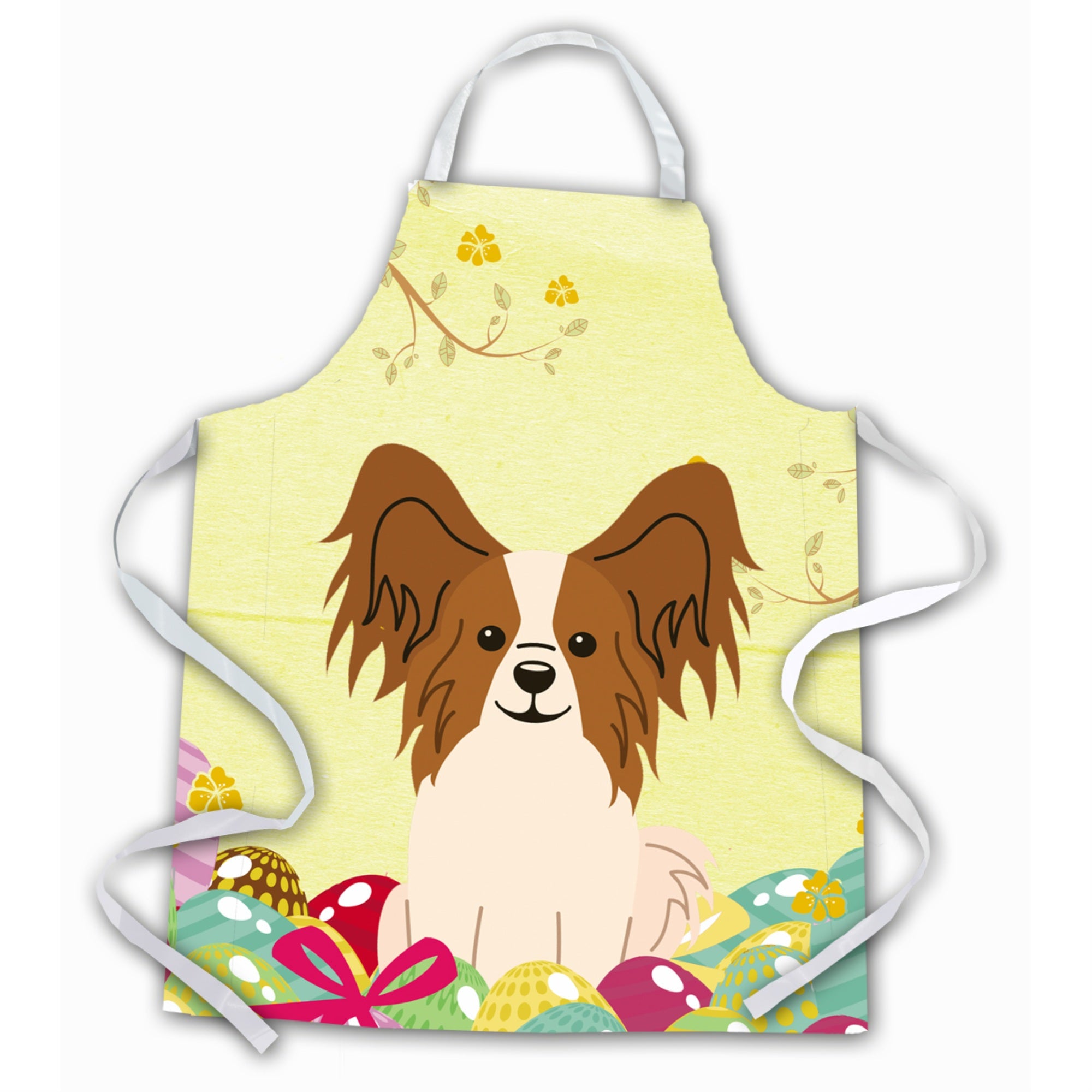 'Caroline'S Treasures Easter Eggs Papillon Red White Apron, Large, Multicolor''