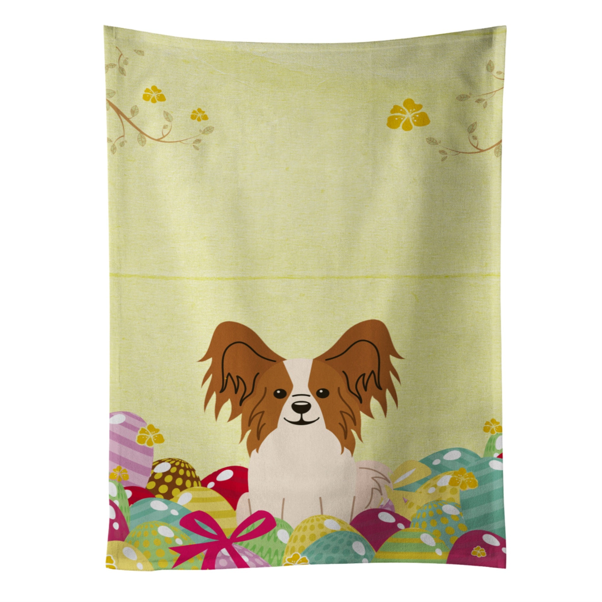 'Caroline'S Treasures Easter Eggs Papillon Red White Kitchen Towel, Multicolor, 25'''' X 15''''''
