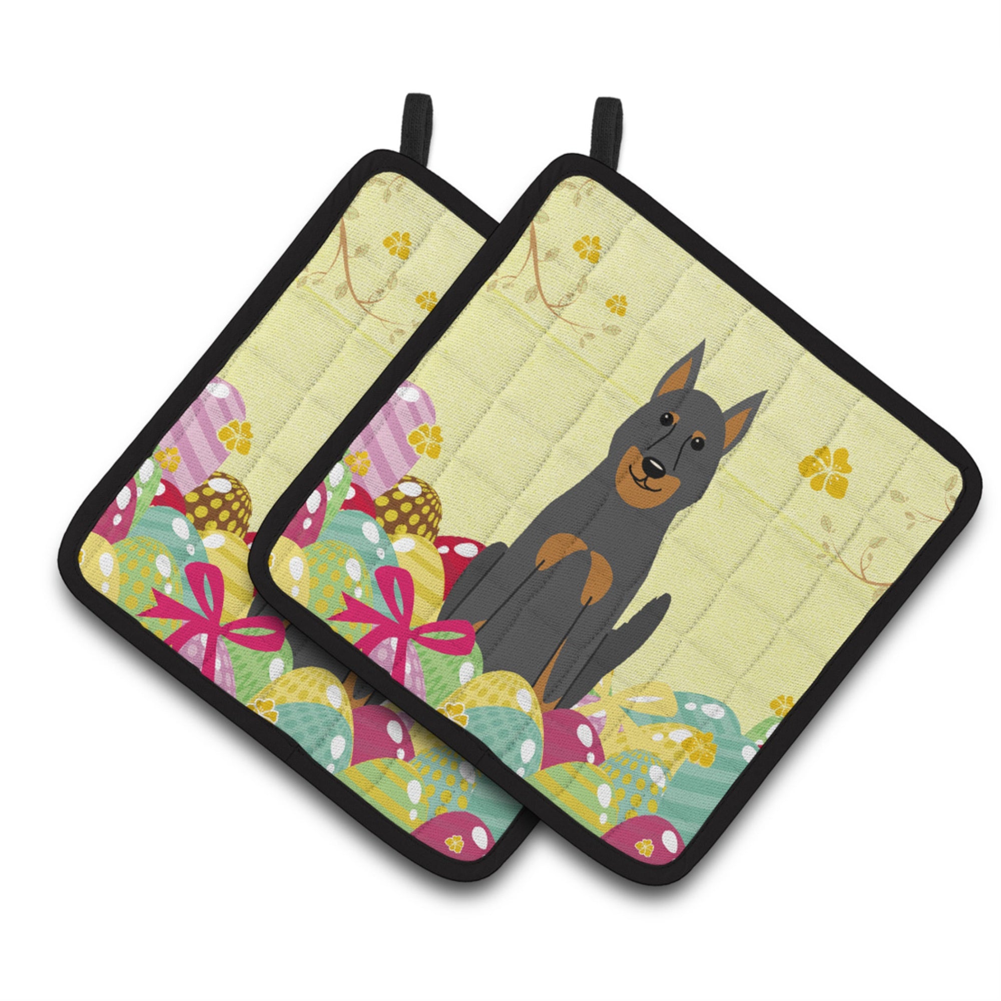 'Caroline'S Treasures Easter Beauce Shepherd Dog Pair Of Pot Holders, 7.5Hx7.5W, Multicolor''