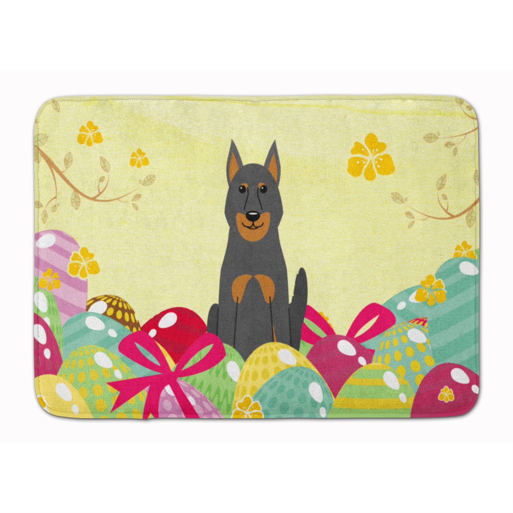 'Caroline'S Treasures Easter Eggs Beauce Shepherd Dog Machine Washable Memory Foam Mat Doormats, Multicolor''