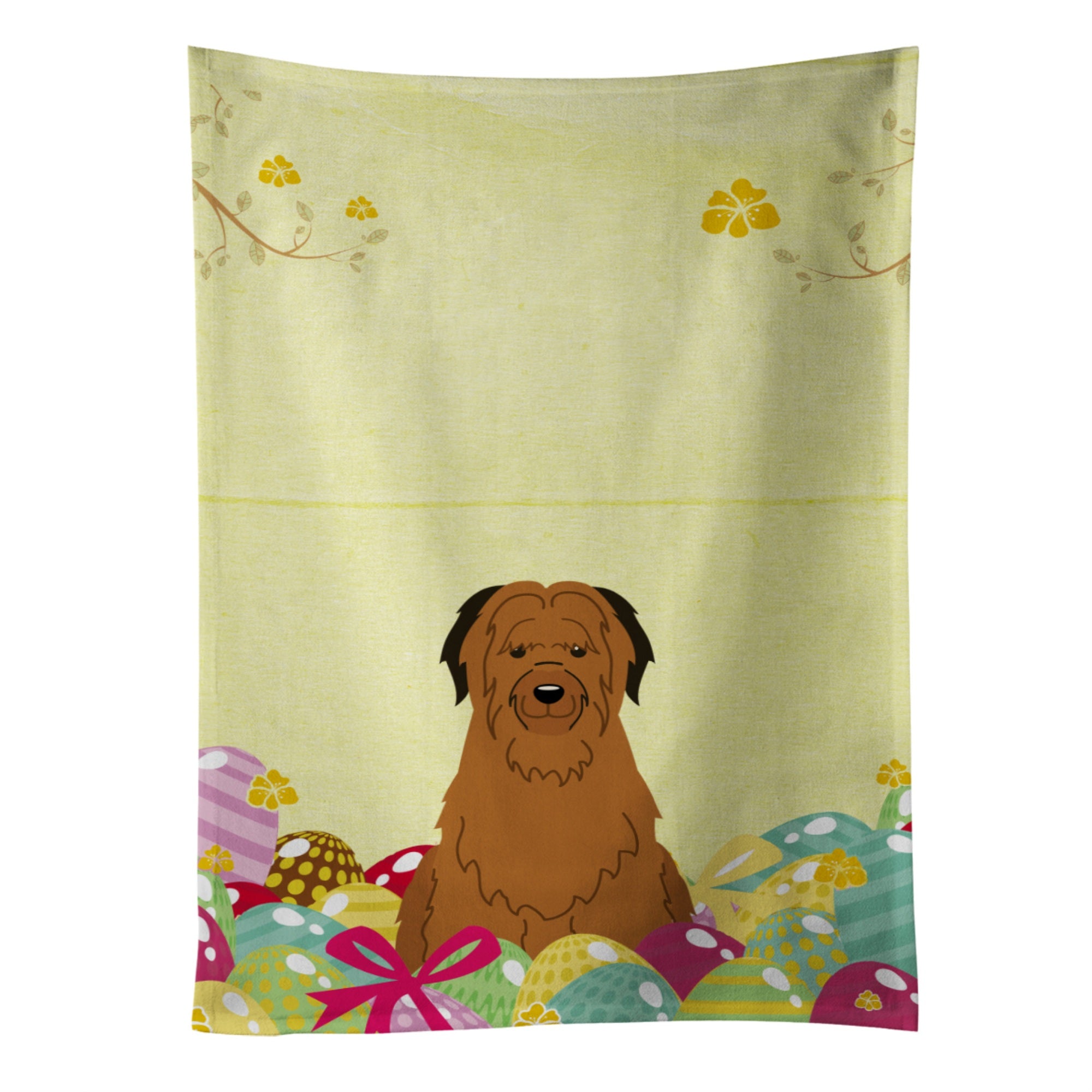 'Caroline'S Treasures Easter Eggs Briard Brown Kitchen Towel, Multicolor, 25'''' X 15''''''