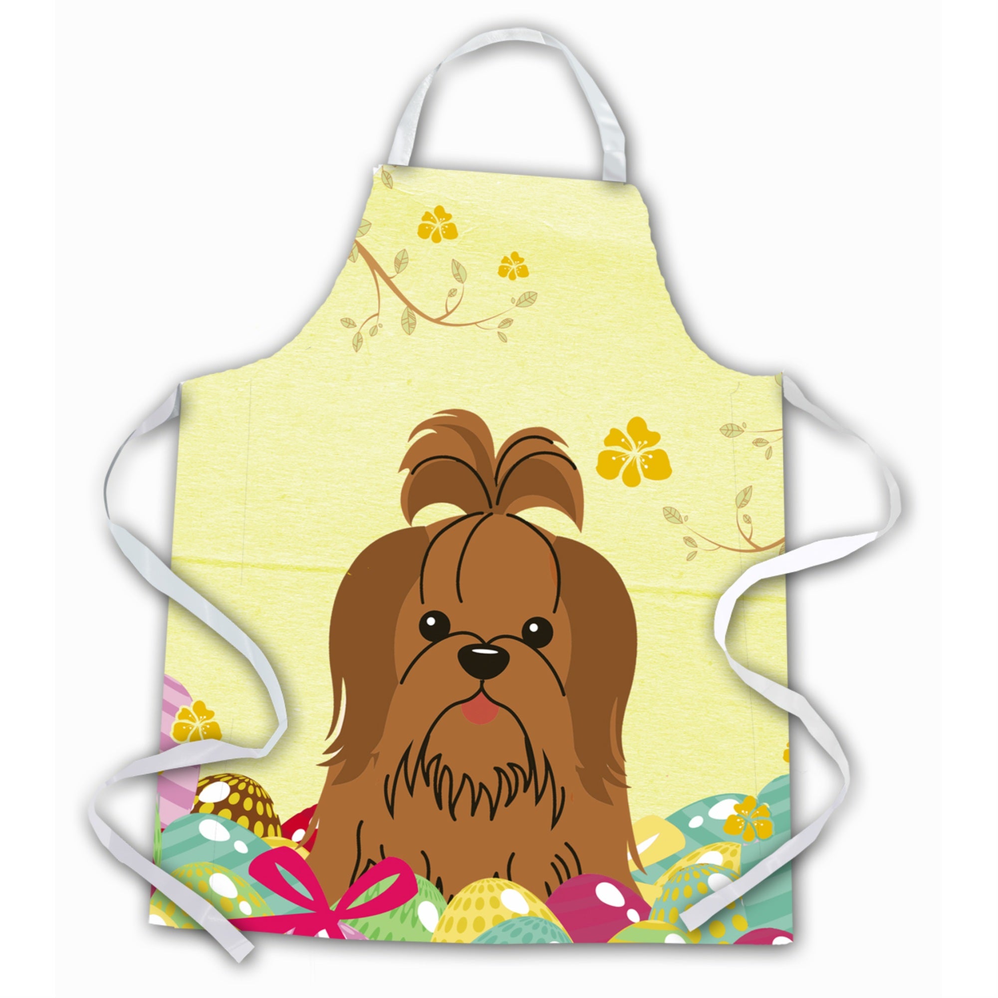 'Caroline'S Treasures Easter Eggs Shih Tzu Silver Chocolate Apron, Large, Multicolor''