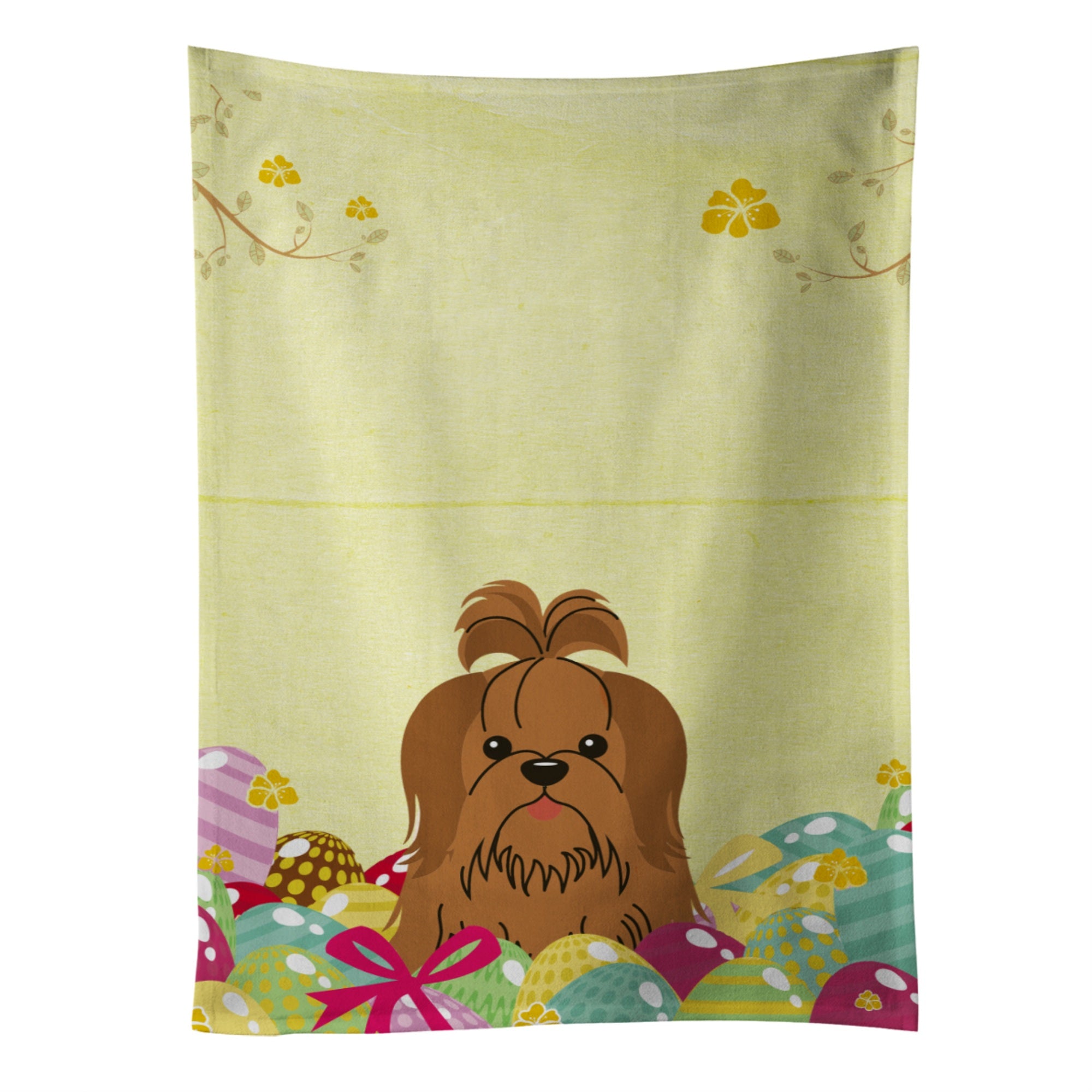 'Caroline'S Treasures Easter Eggs Shih Tzu Silver Chocolate Kitchen Towel, Multicolor, 25'''' X 15''''''