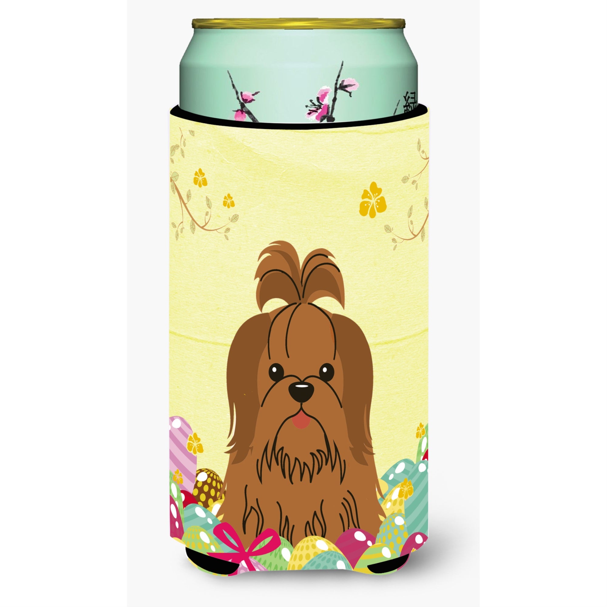 'Caroline'S Treasures Easter Shih Tzu Silver Chocolate Tall Boy Beverage Insulator Hugger, Multicolor''