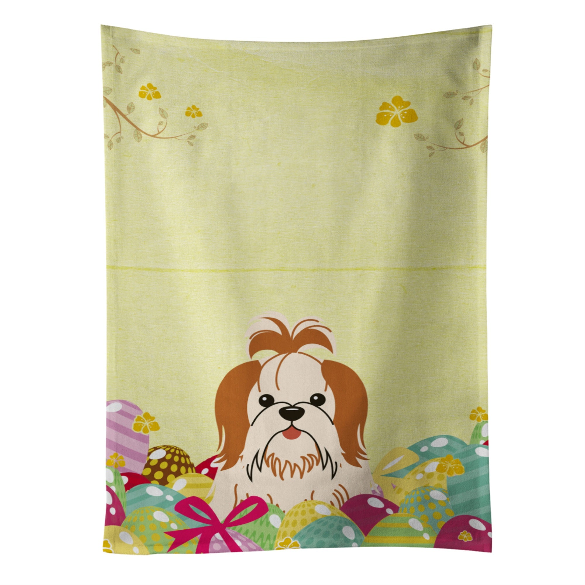 'Caroline'S Treasures Easter Eggs Shih Tzu Red White Kitchen Towel, Multicolor, 25'''' X 15''''''