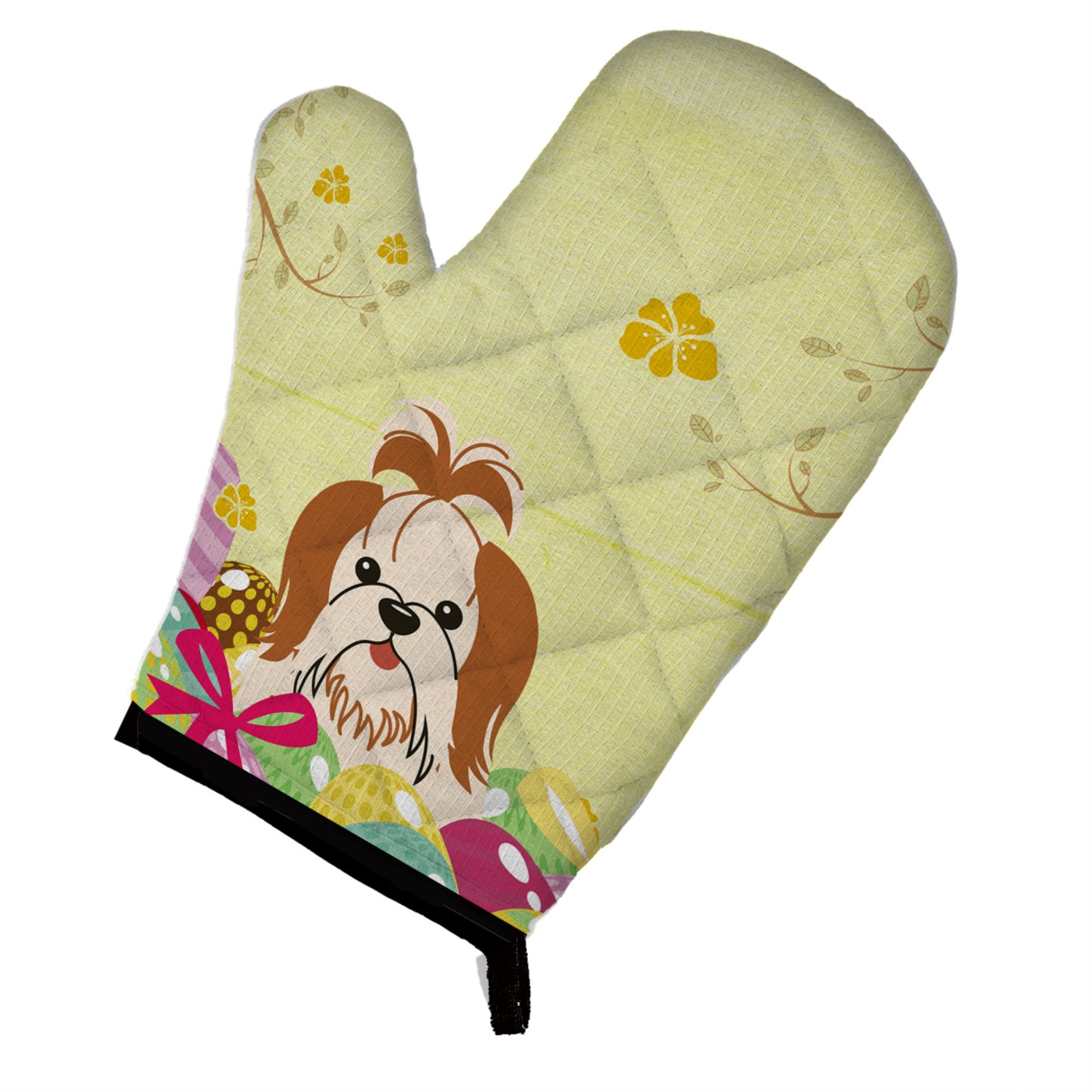 'Caroline'S Treasures Easter Eggs Shih Tzu Red White Oven Mitt, Multicolor, 12'''' X 8.5''''''