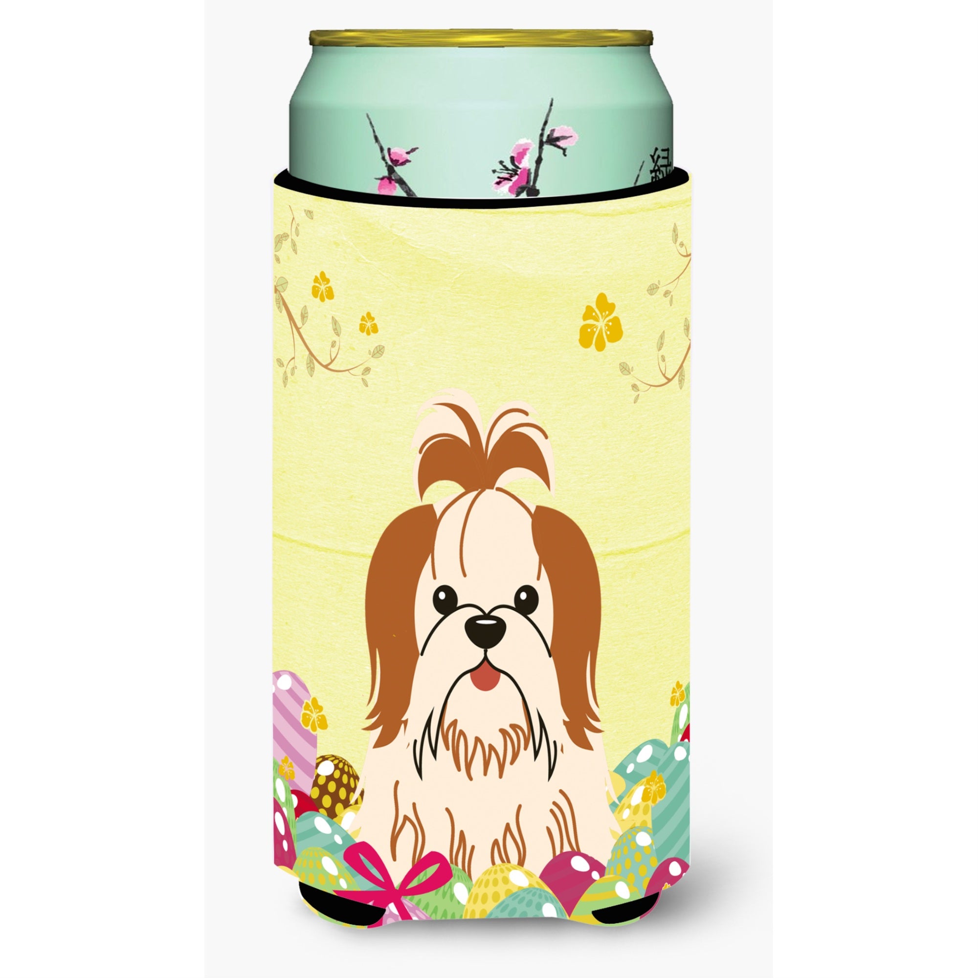 'Caroline'S Treasures Easter Eggs Shih Tzu Red White Tall Boy Beverage Insulator Hugger, Multicolor''