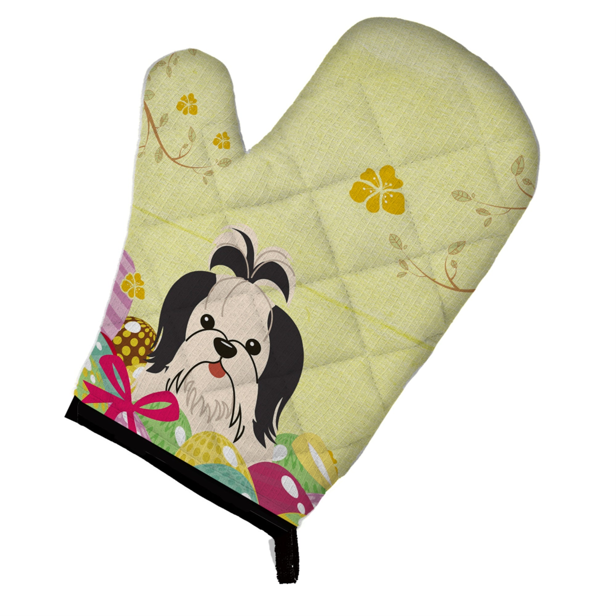 'Caroline'S Treasures Easter Eggs Shih Tzu Black White Oven Mitt, Multicolor, 12'''' X 8.5''''''