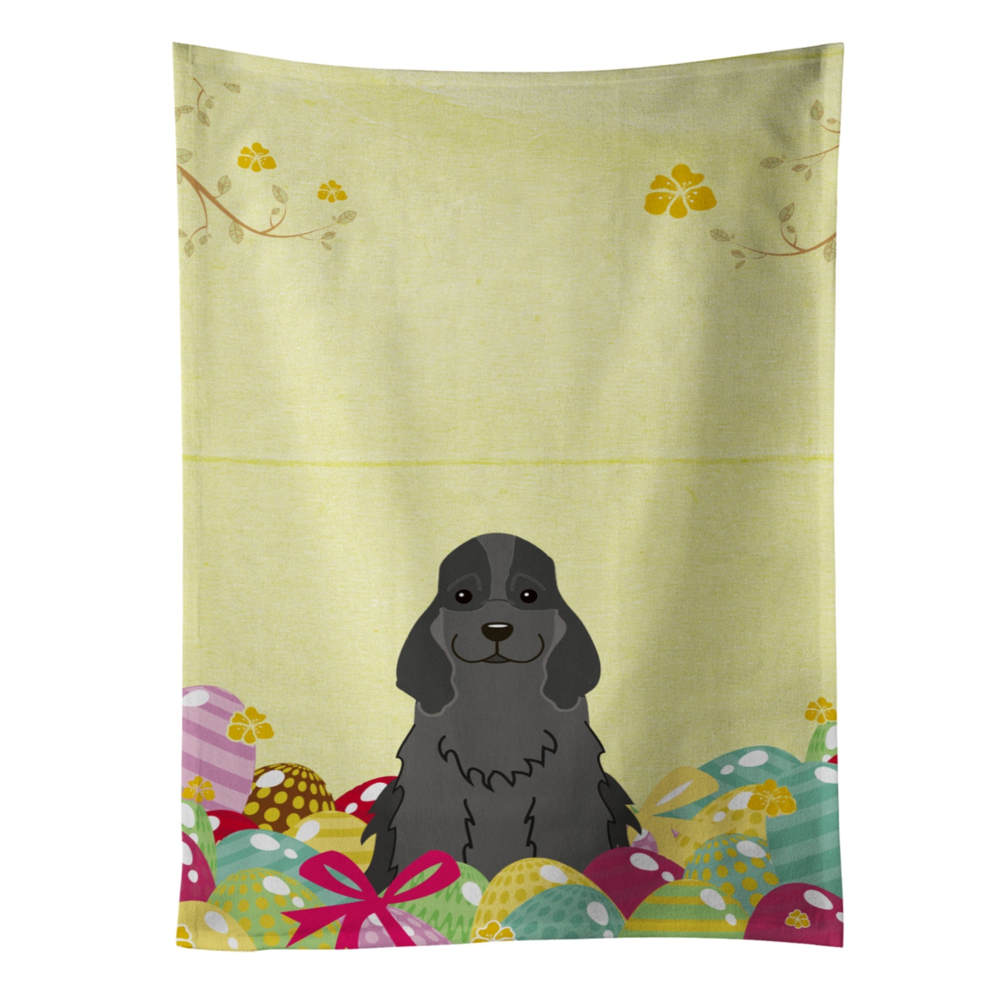 'Caroline'S Treasures Easter Eggs Cocker Spaniel Black Kitchen Towel, Multicolor, 25'''' X 15''''''