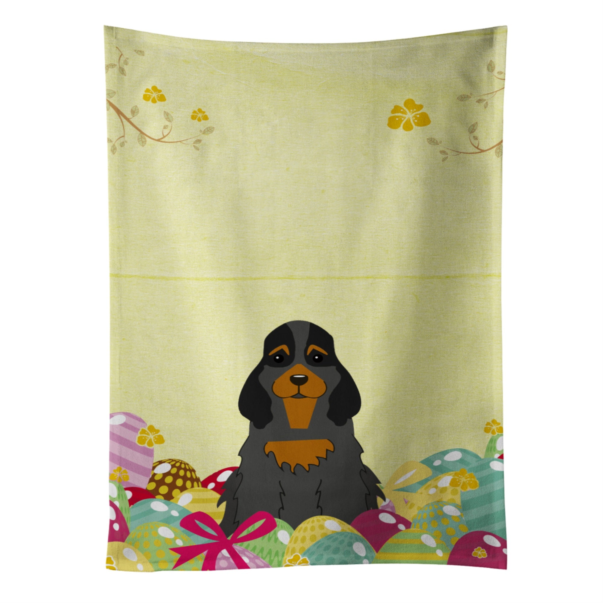 'Caroline'S Treasures Easter Eggs Cocker Spaniel Black Tan Kitchen Towel, Multicolor, 25'''' X 15''''''